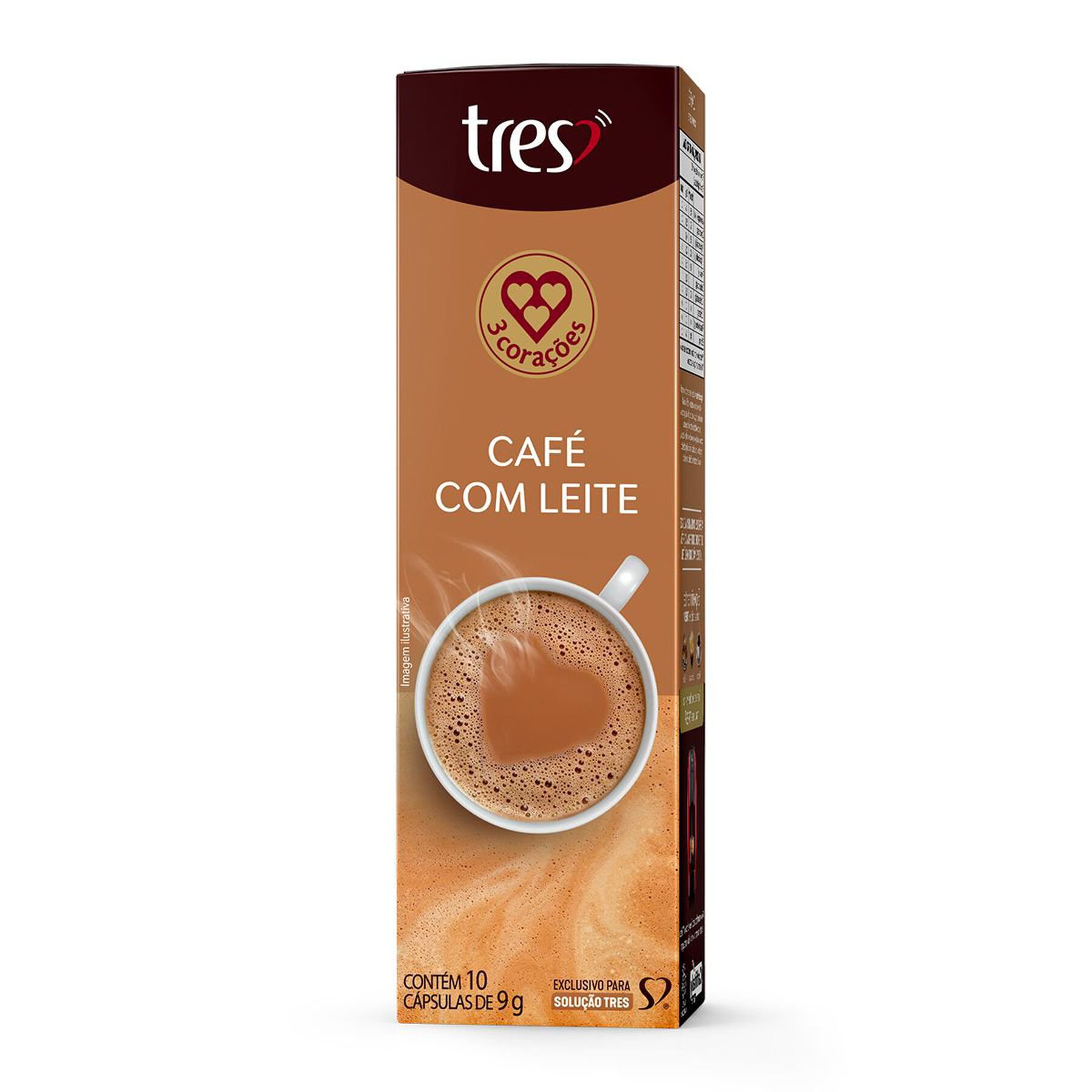 Café com Leite em Cápsula Tres Caixa 90g 10 Unidades