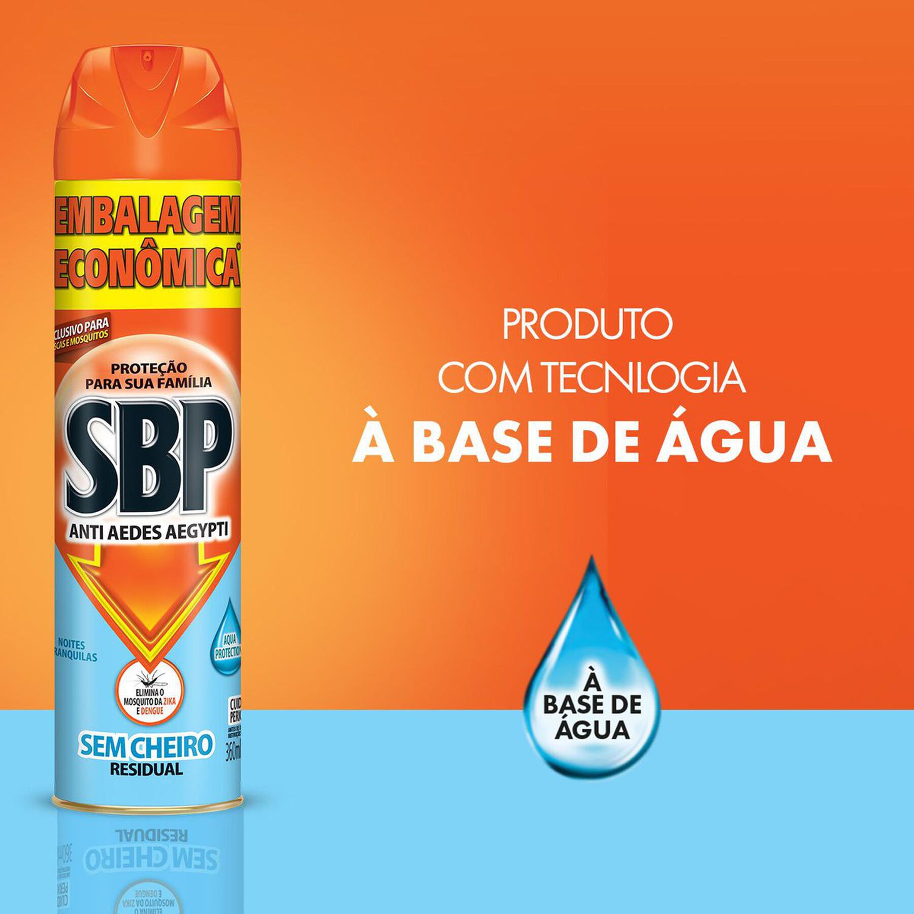 Inseticida Aerossol Anti Aedes Aegypti sem Cheiro Noites Tranquilas SBP Frasco 360ml - Embalagem Econ&ocirc;mica