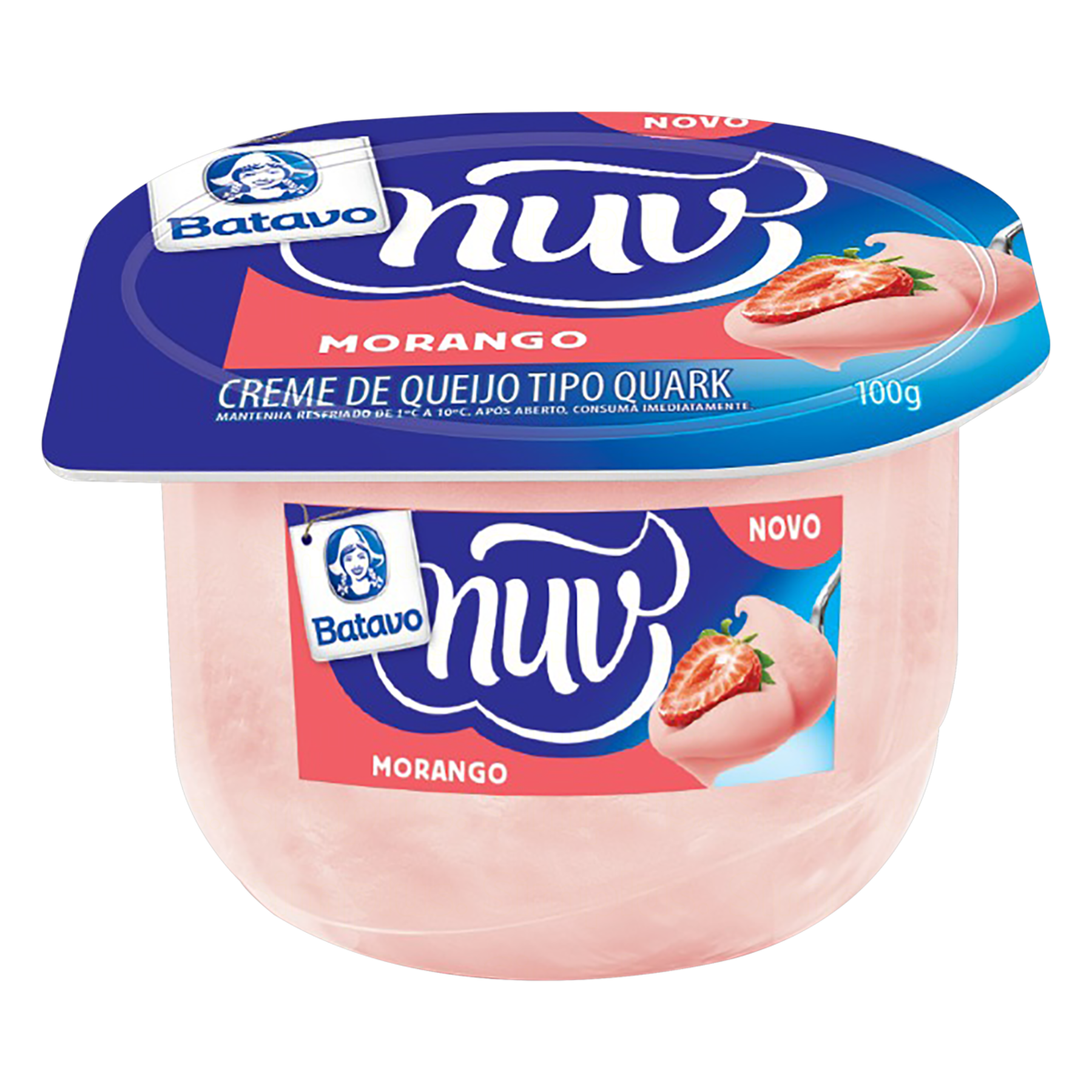 Creme de Queijo Quark Morango Batavo Nuv Pote 100g