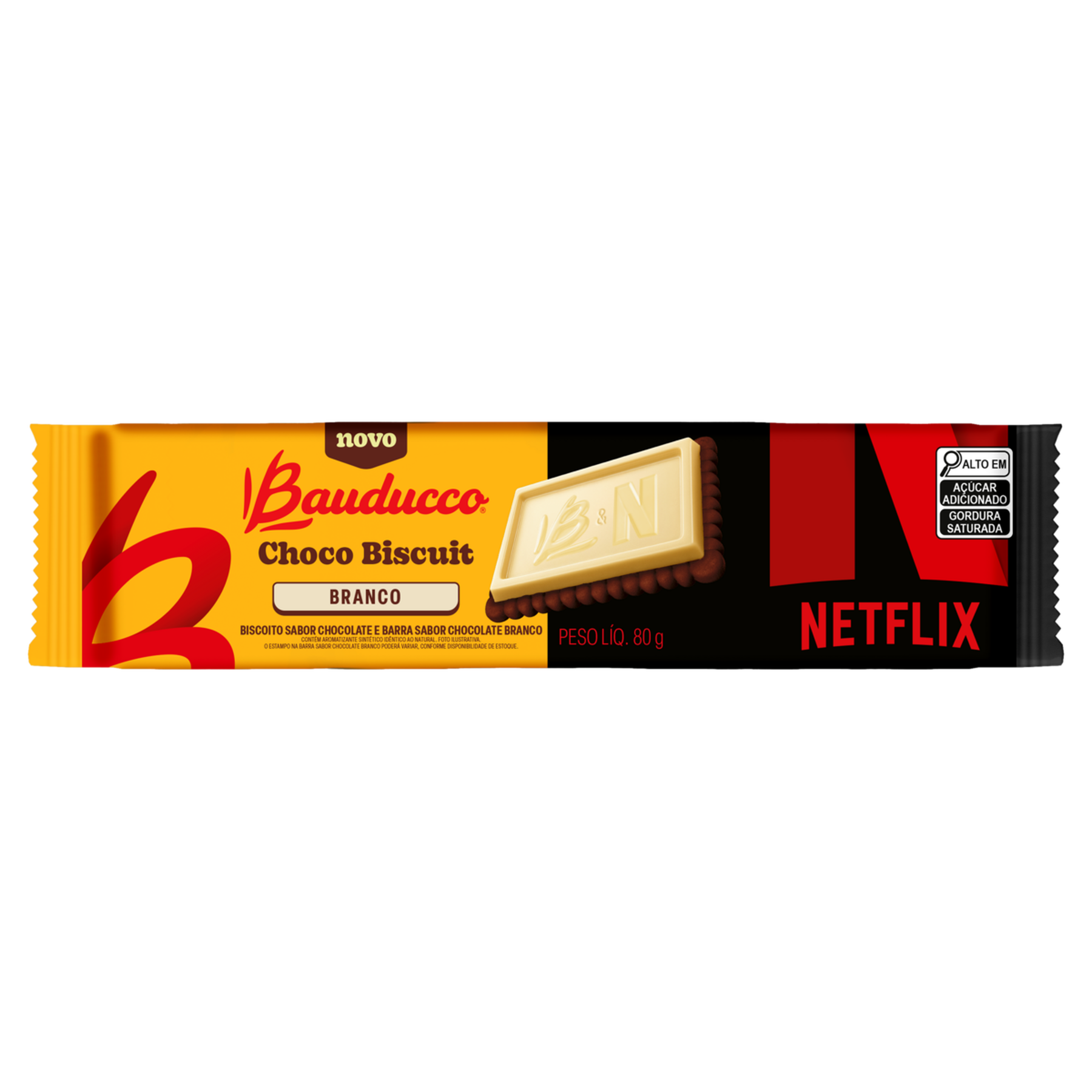Biscoito Choco Biscuit Branco Bauducco Pacote 80g Netflix