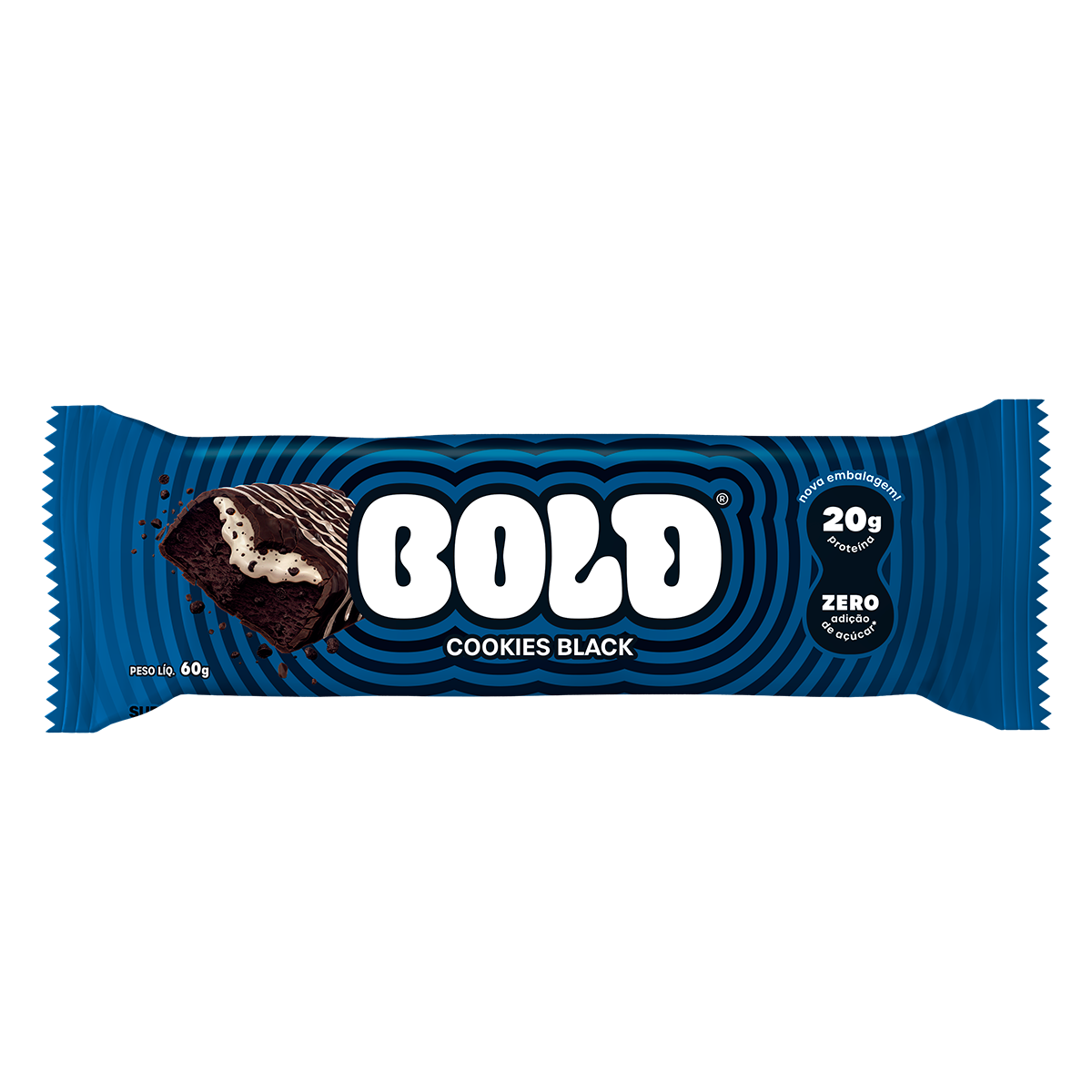 Barra de Prote&iacute;na Cookies Black Bold Pacote 60g
