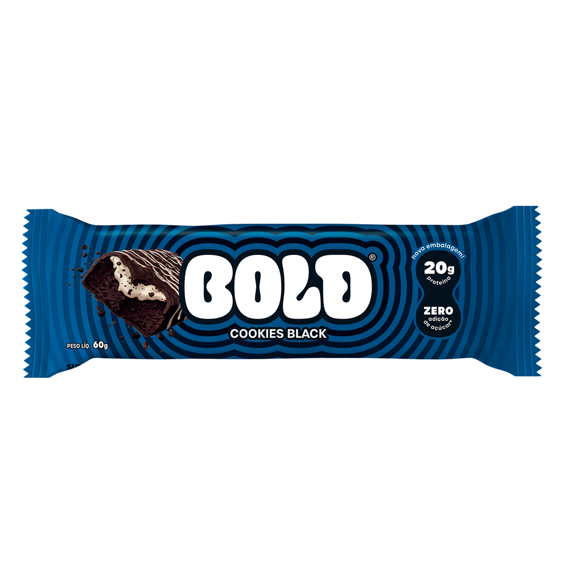 Barra de Prote&iacute;na Cookies Black Bold Pacote 60g
