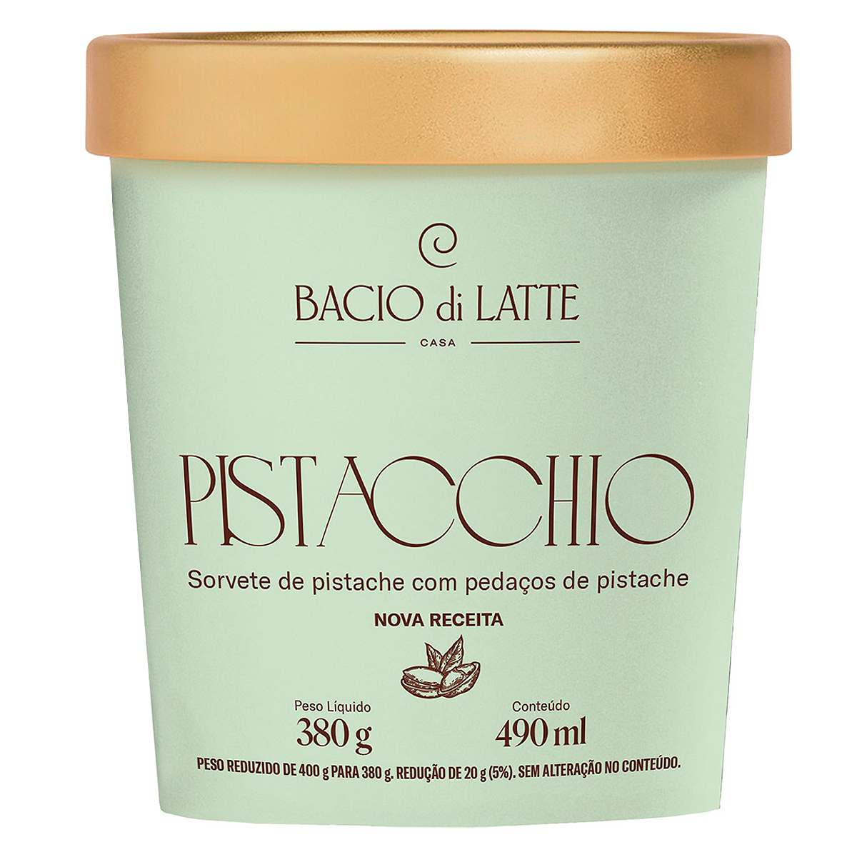 Sorvete Pistacchio Bacio di Latte Pote 490ml