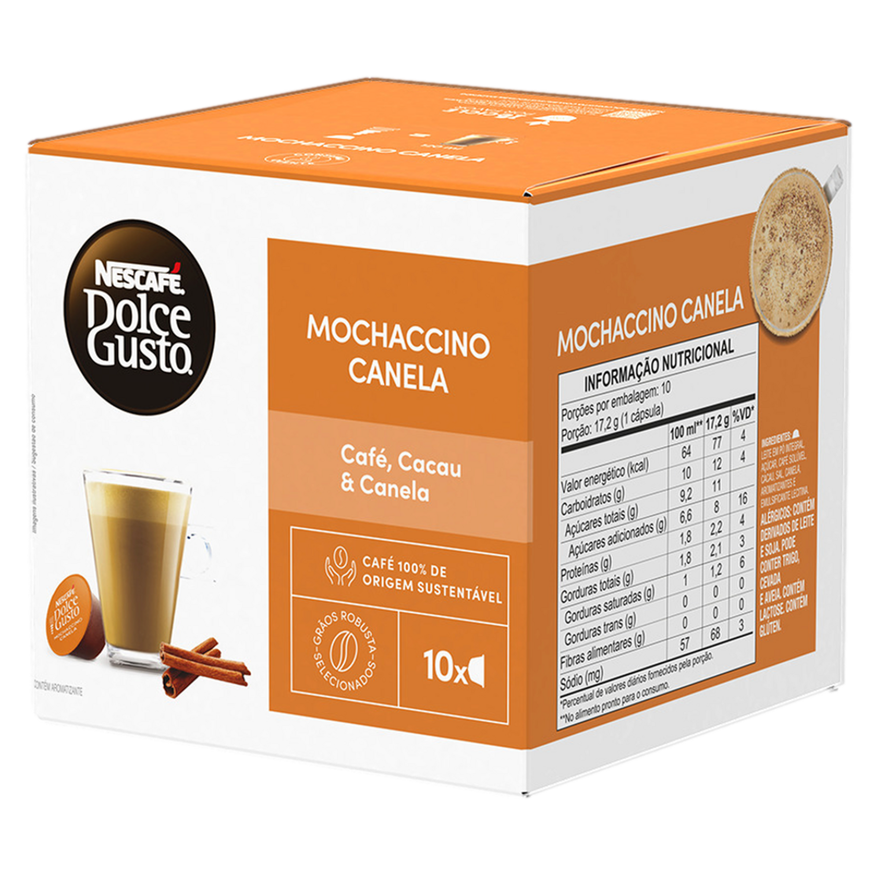 Mochaccino em Cápsula Canela Dolce Gusto Nescafé Caixa C/10 Unidades