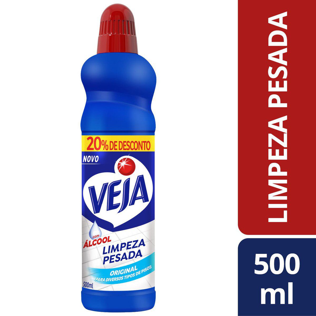 Limpador Limpeza Pesada com &Aacute;lcool Original Veja Frasco 500ml Gr&aacute;tis 20% de Desconto