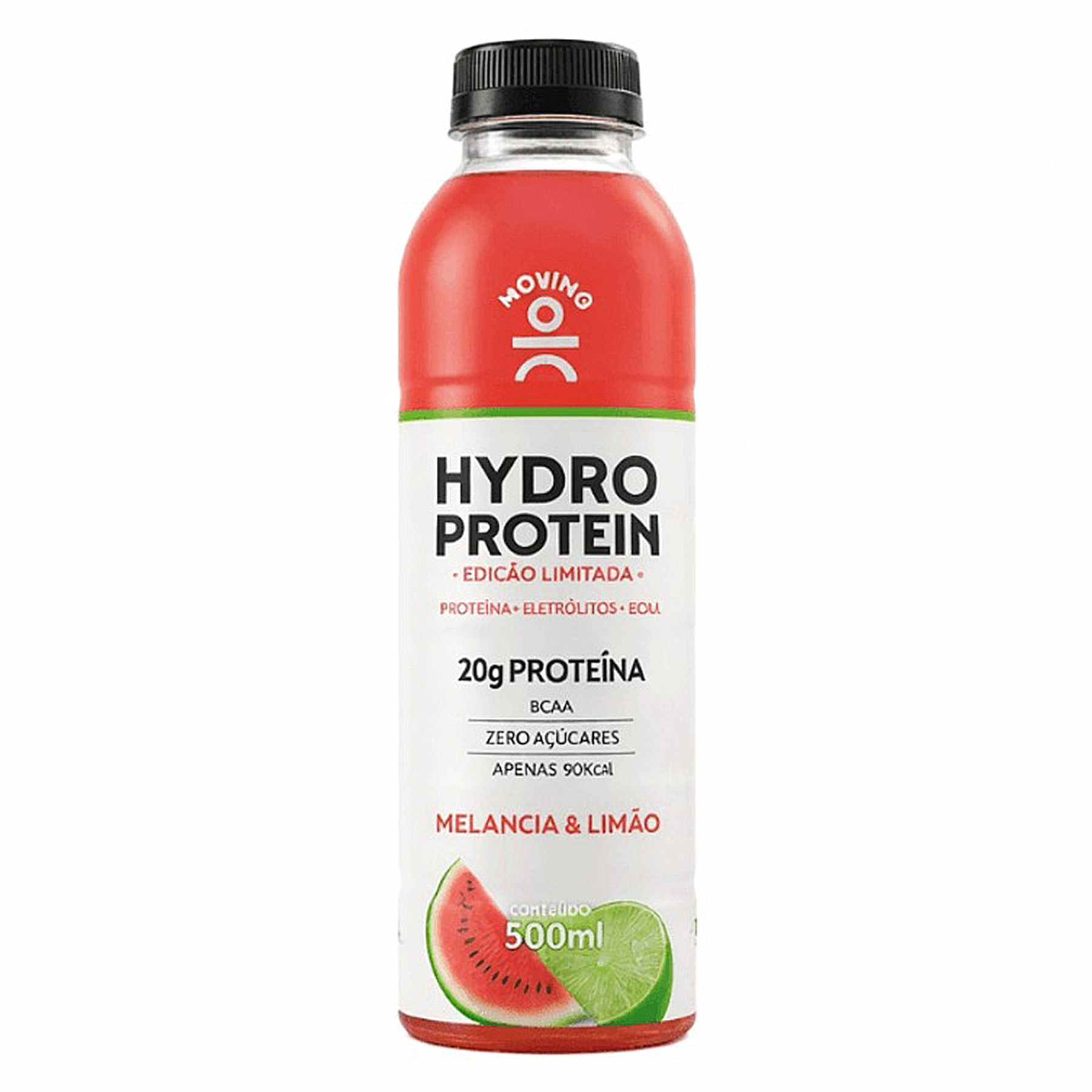 Isot&ocirc;nico Melancia e Lim&atilde;o Zero A&ccedil;&uacute;car Moving Hydro Protein Garrafa 500ml
