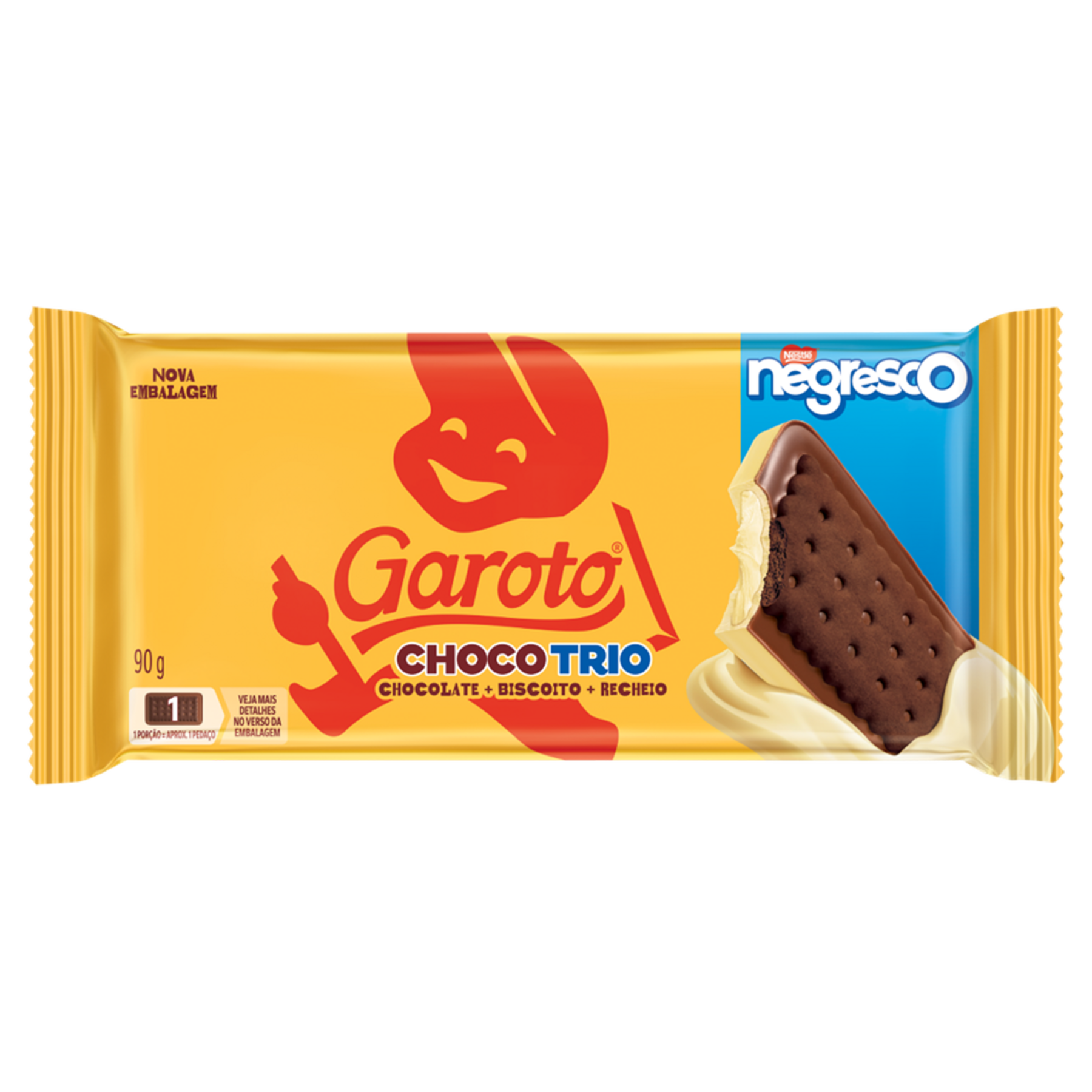Chocolate Chocotrio Negresco Garoto Pacote 90g