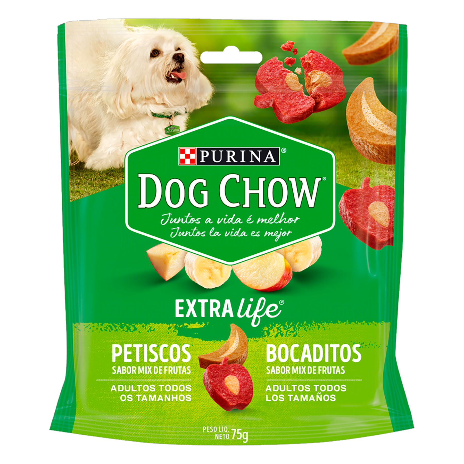Petisco para Cães Adultos Mix de Frutas Purina Dog Chow Extra Life Pouch 75g