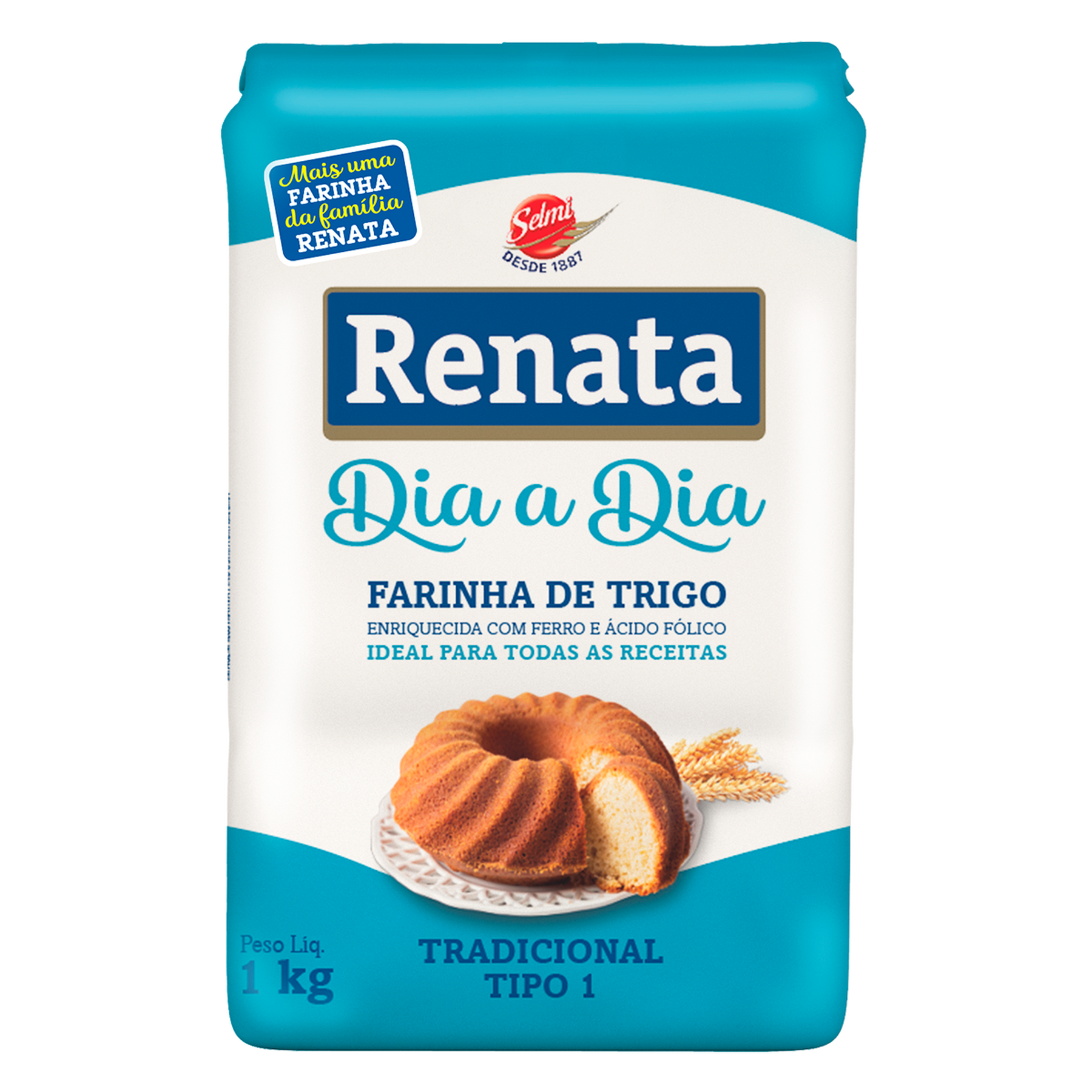 Farinha de Trigo Tipo 1 Tradicional Dia a Dia Renata Pacote 1kg