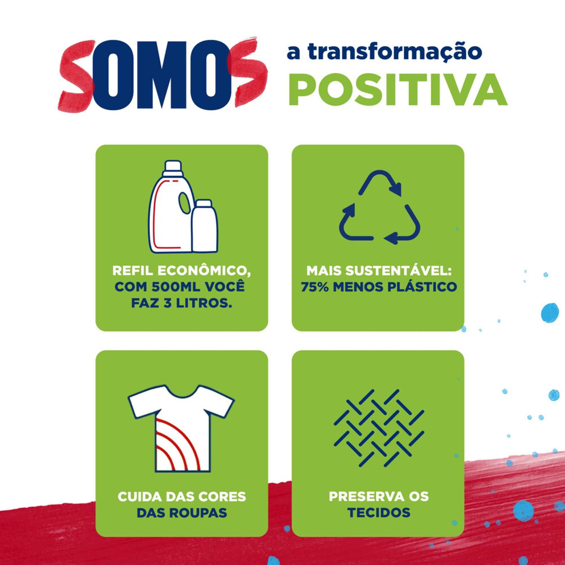 Sab&atilde;o L&iacute;quido Lava Roupas Concentrado Omo Lavagem Perfeita Para Diluir Frasco 500ml&nbsp;&nbsp;