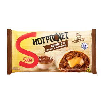 Burrito de Costelinha ao Molho Barbecue Sadia Hot Pocket Pacote 112g