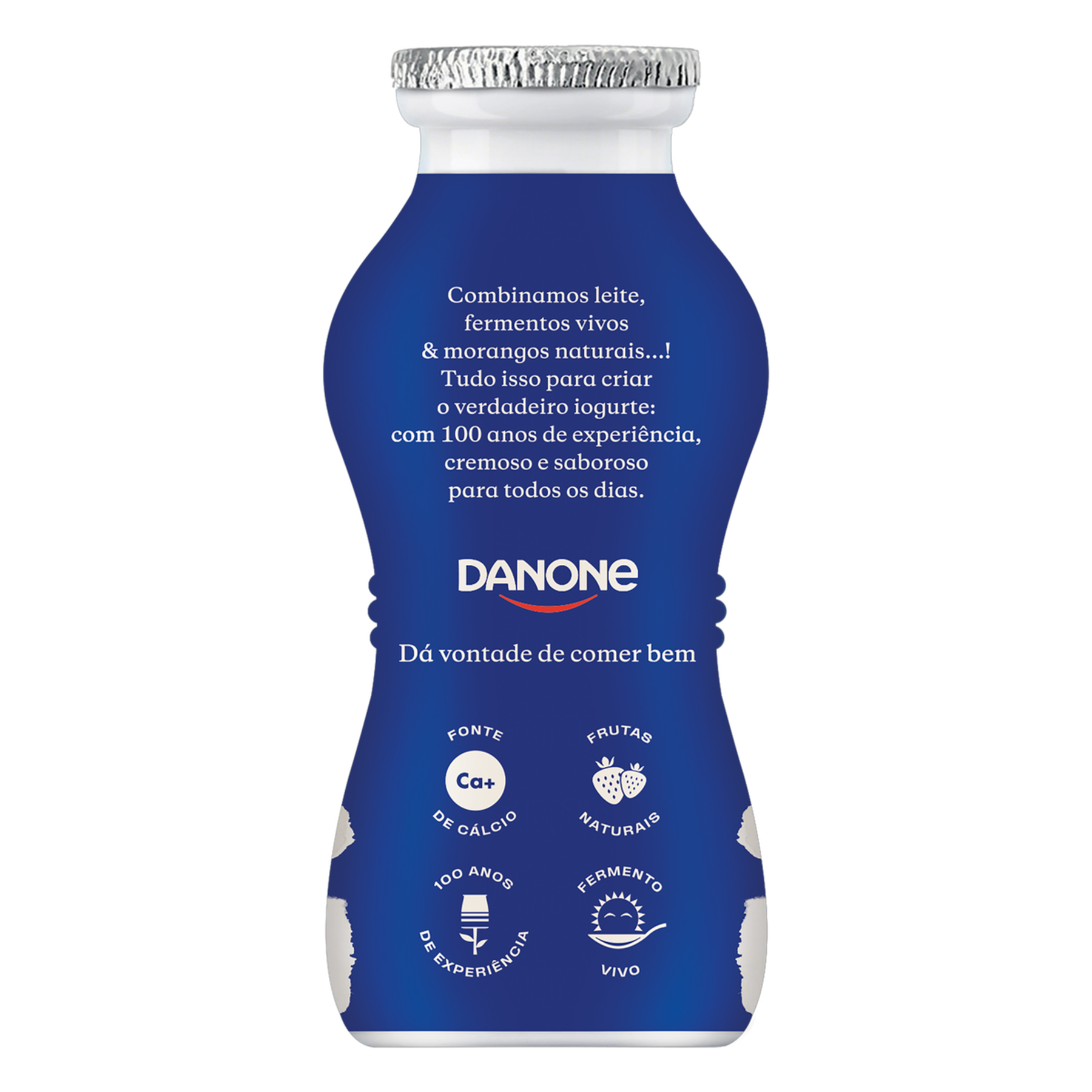 Iogurte Integral Morango Danone Frasco 170g