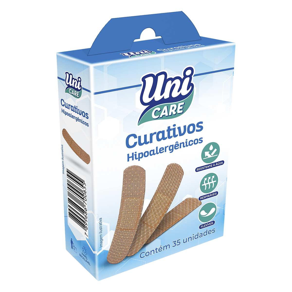 Curativo Hipoalerg&ecirc;nico Uni Care C/35 Unidades