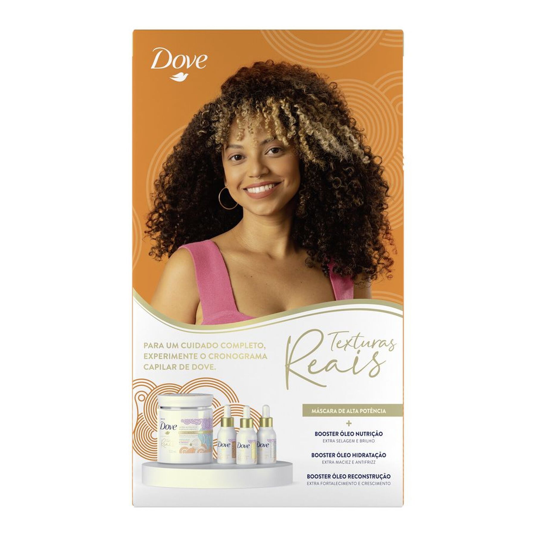 Shampoo 350ml + Condicionador 175ml Texturas Reais Cacheados Dove