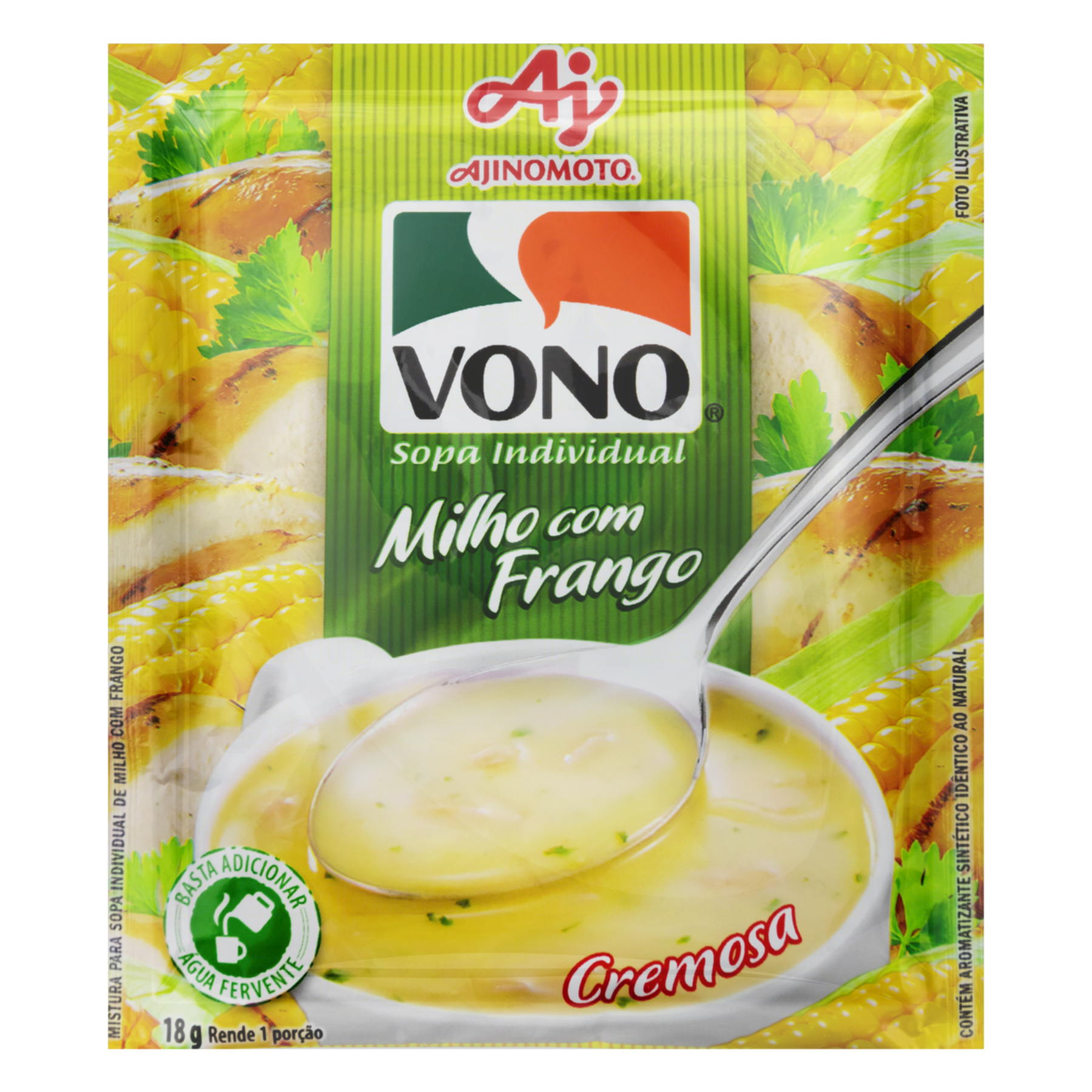Sopa Individual Cremosa Milho com Frango Vono Sachê 18g