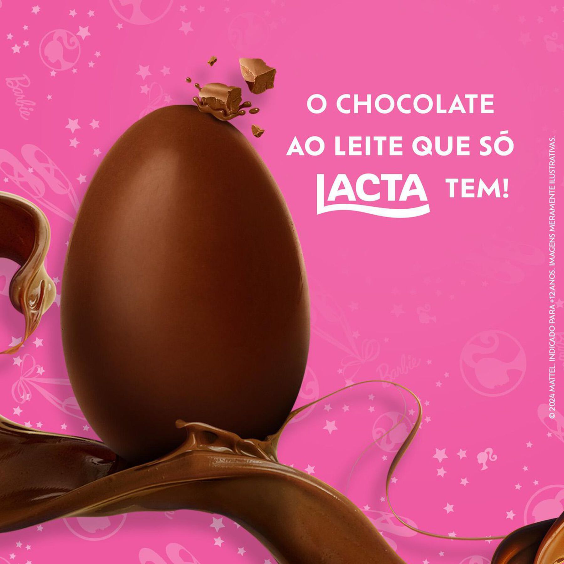 Ovo de Páscoa ao Leite Barbie Lacta 166g - Vem com 1 Barbie Skatista