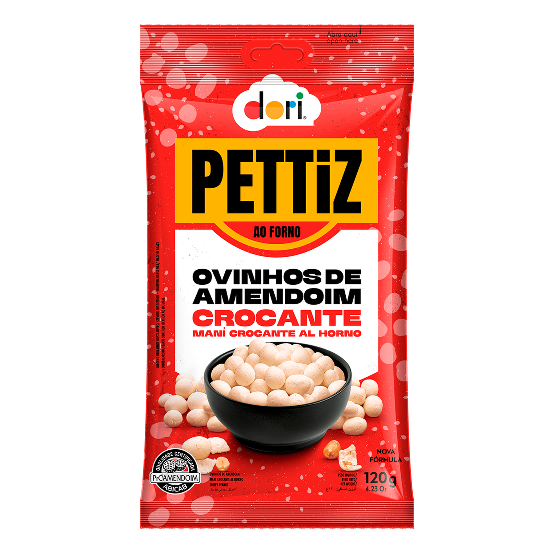 Ovinhos de Amendoim Crocante Pettiz Dori Pacote 120g