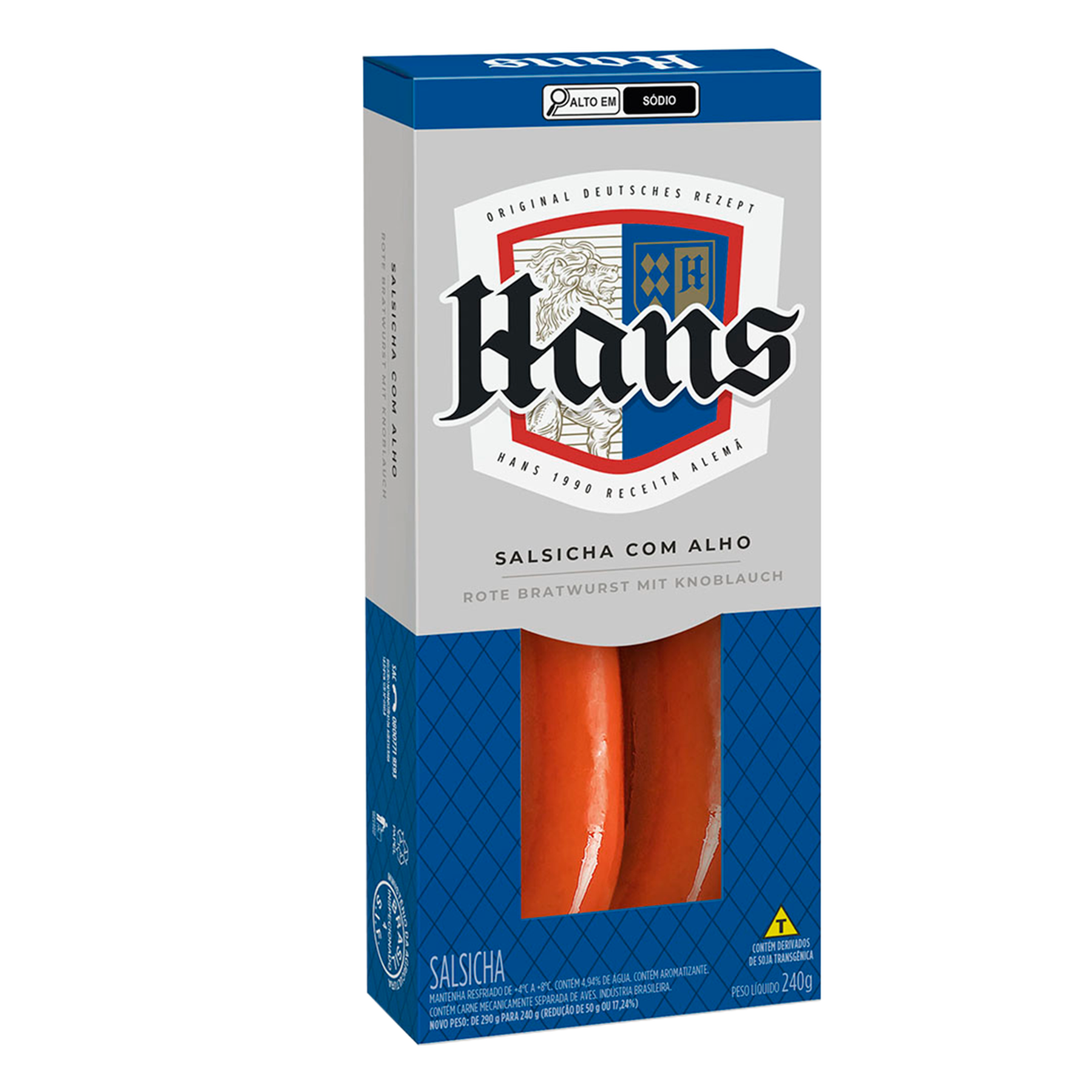 Salsicha com Alho Hans Caixa 240g