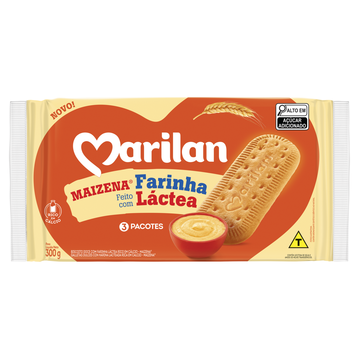 Biscoito Maisena com Farinha L&aacute;ctea Marilan Pacote 300g