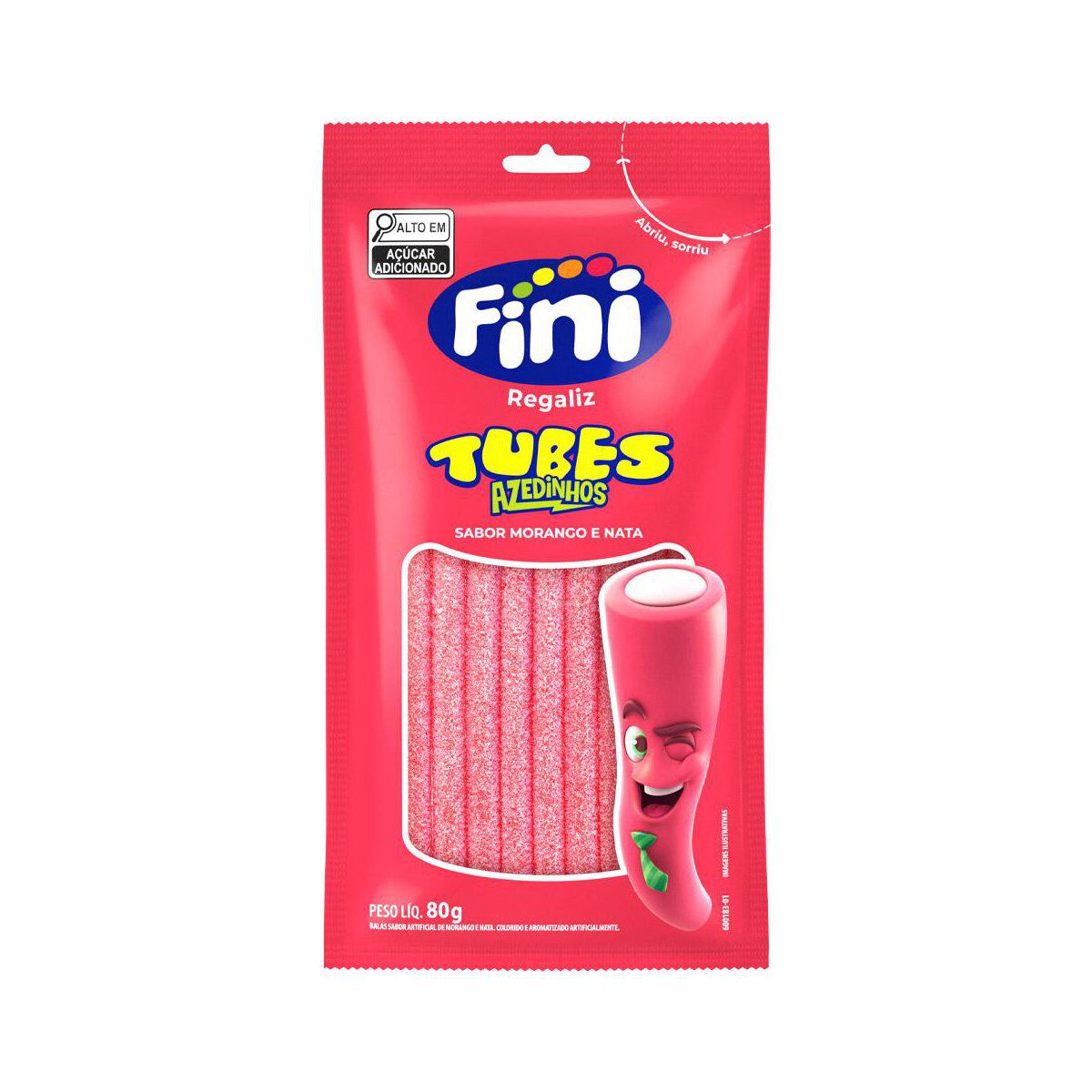 Tubes Morango Azedinho Fini 80g