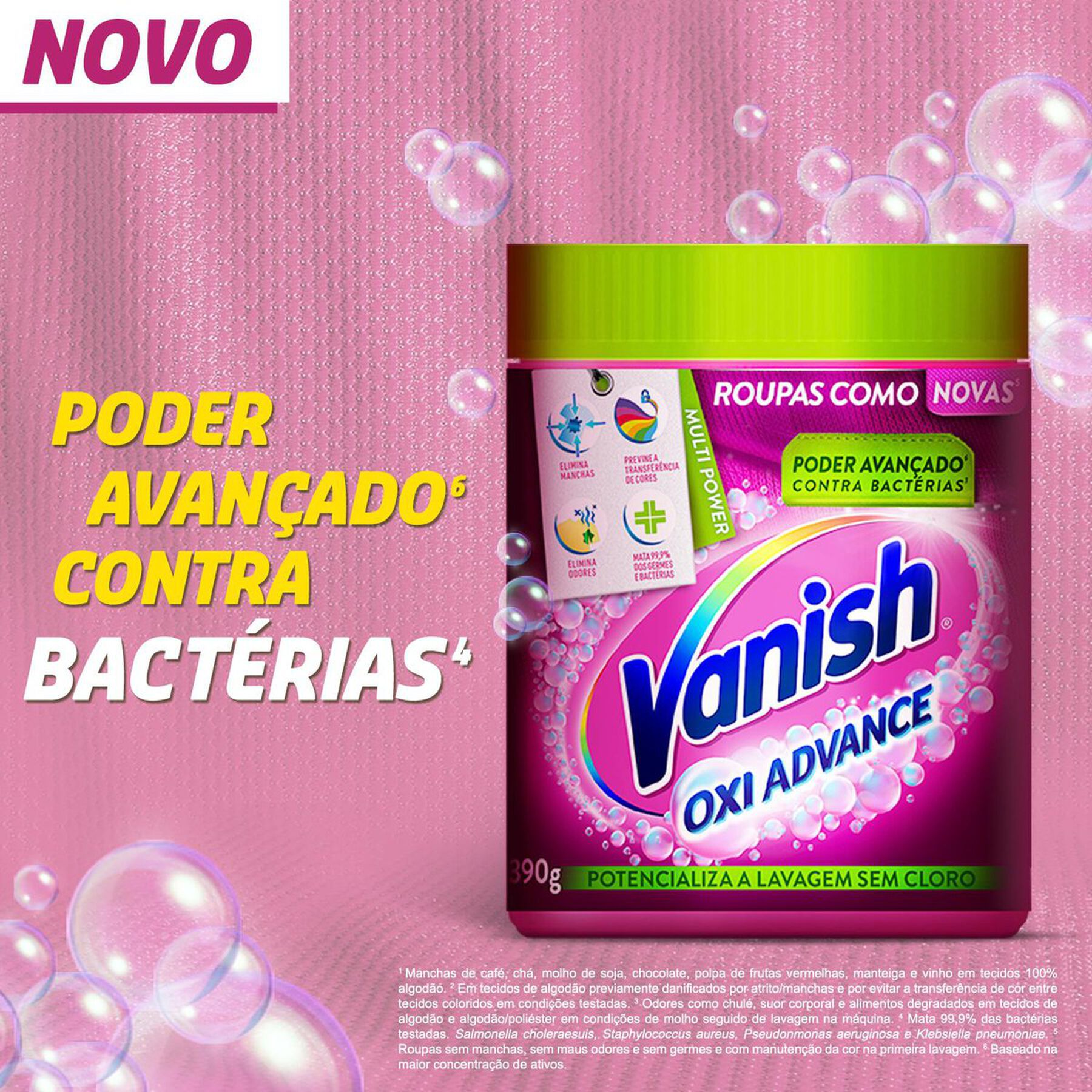 Tira-Manchas em Pó Vanish Oxi Advance Pacote 870g - Embalagem Refil Leve Mais Pague Menos