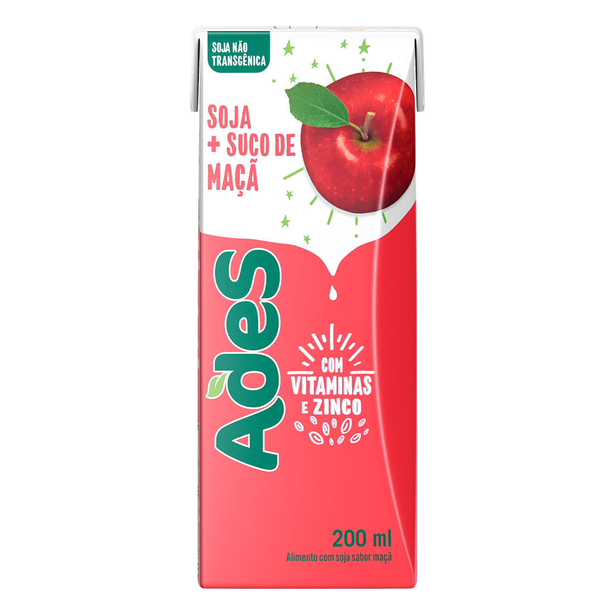 Bebida &agrave; Base de Soja Ma&ccedil;&atilde; Ades 200ml