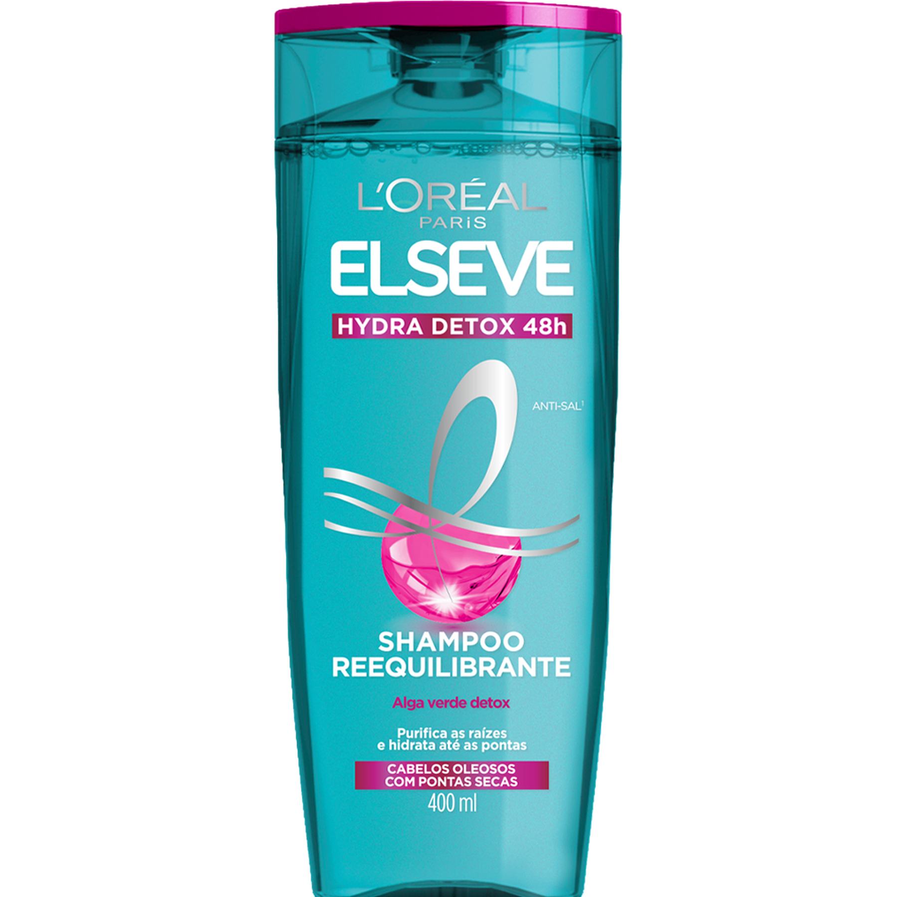 Shampoo Reequilibrante Hydra Detox Elseve L'Or&eacute;al Paris Frasco 400ml