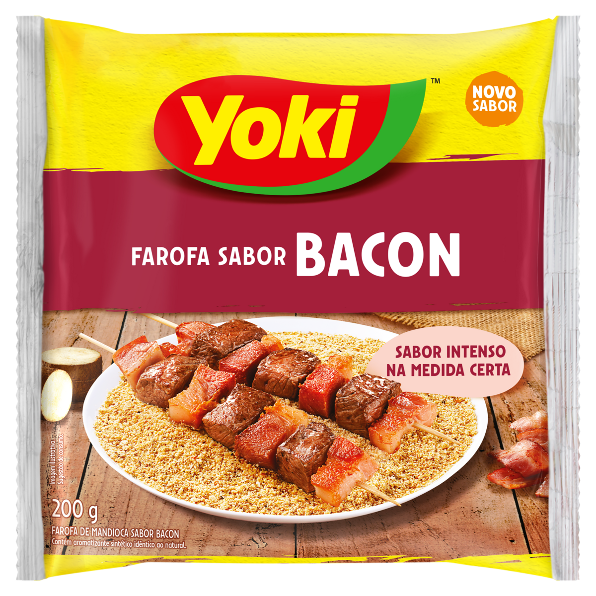 Farofa de Mandioca Bacon Yoki Pacote 200g