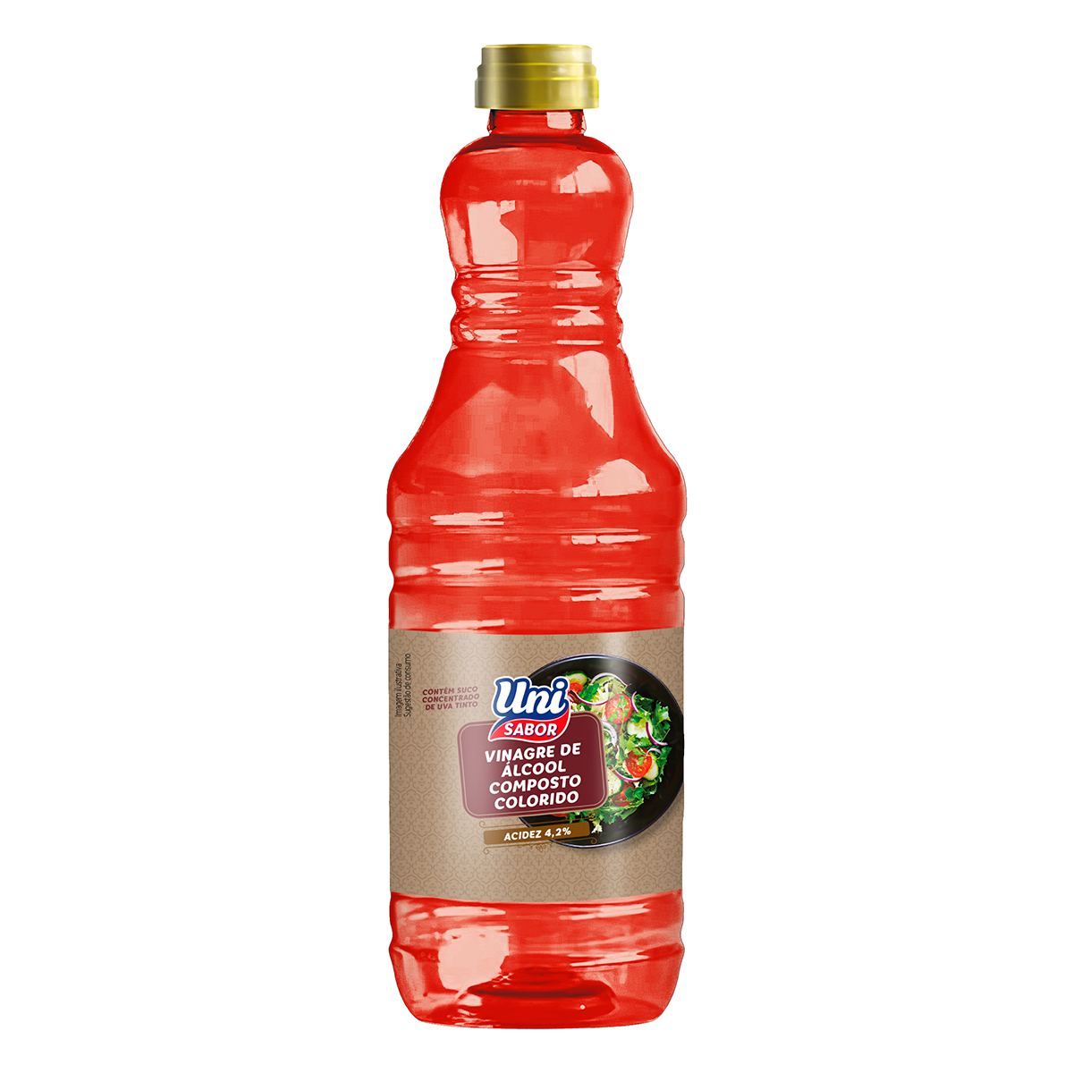 Vinagre de &Aacute;lcool Composto Colorido Uva Tinto 4,2% Uni Sabor 750ml