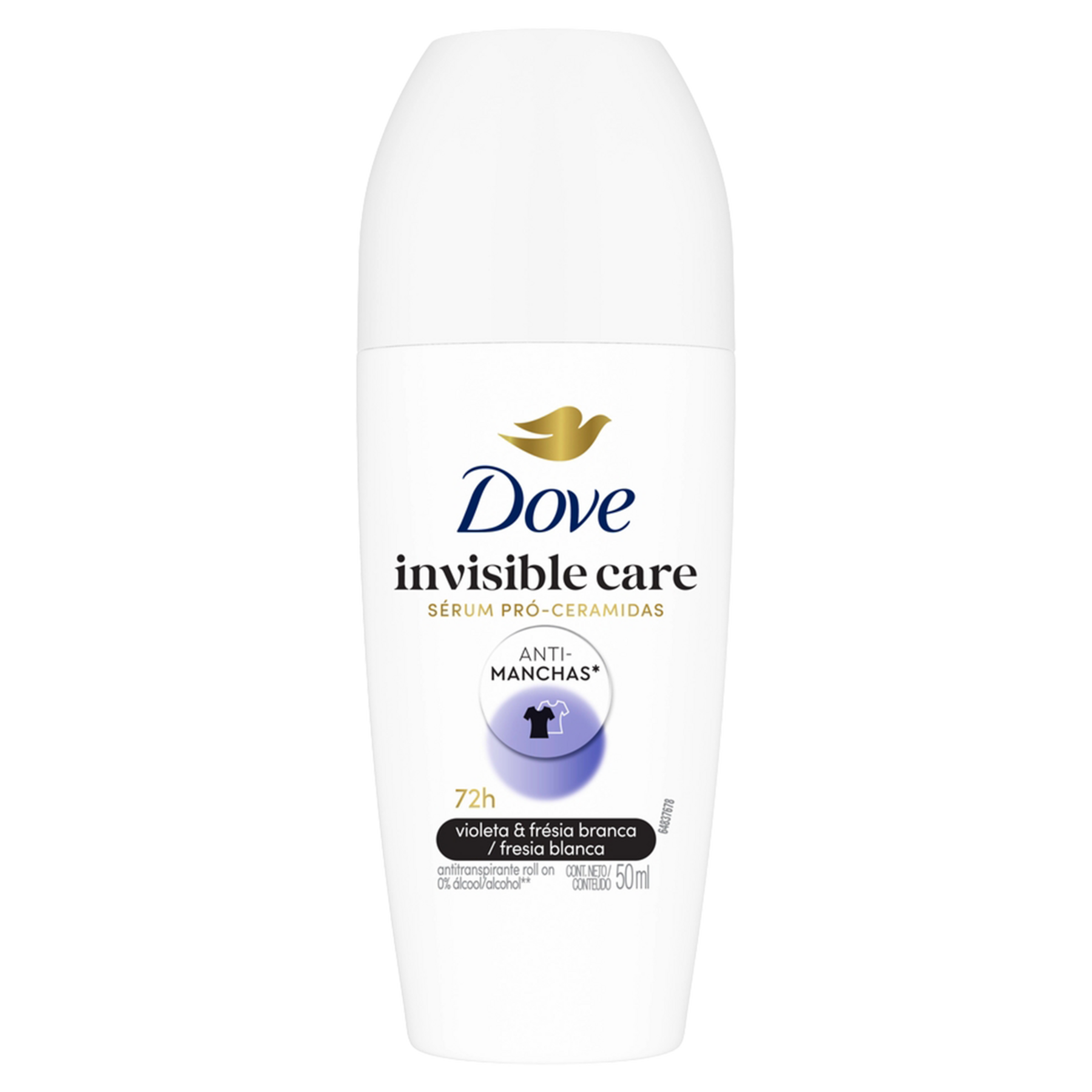 Desodorante Antitranspirante Roll-On Dove Invisible Care Violeta & Fr&eacute;sia Branca 50ml