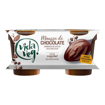 Mousse de Chocolate Vegetal Vida Veg Copo 200g C/2 Unidades