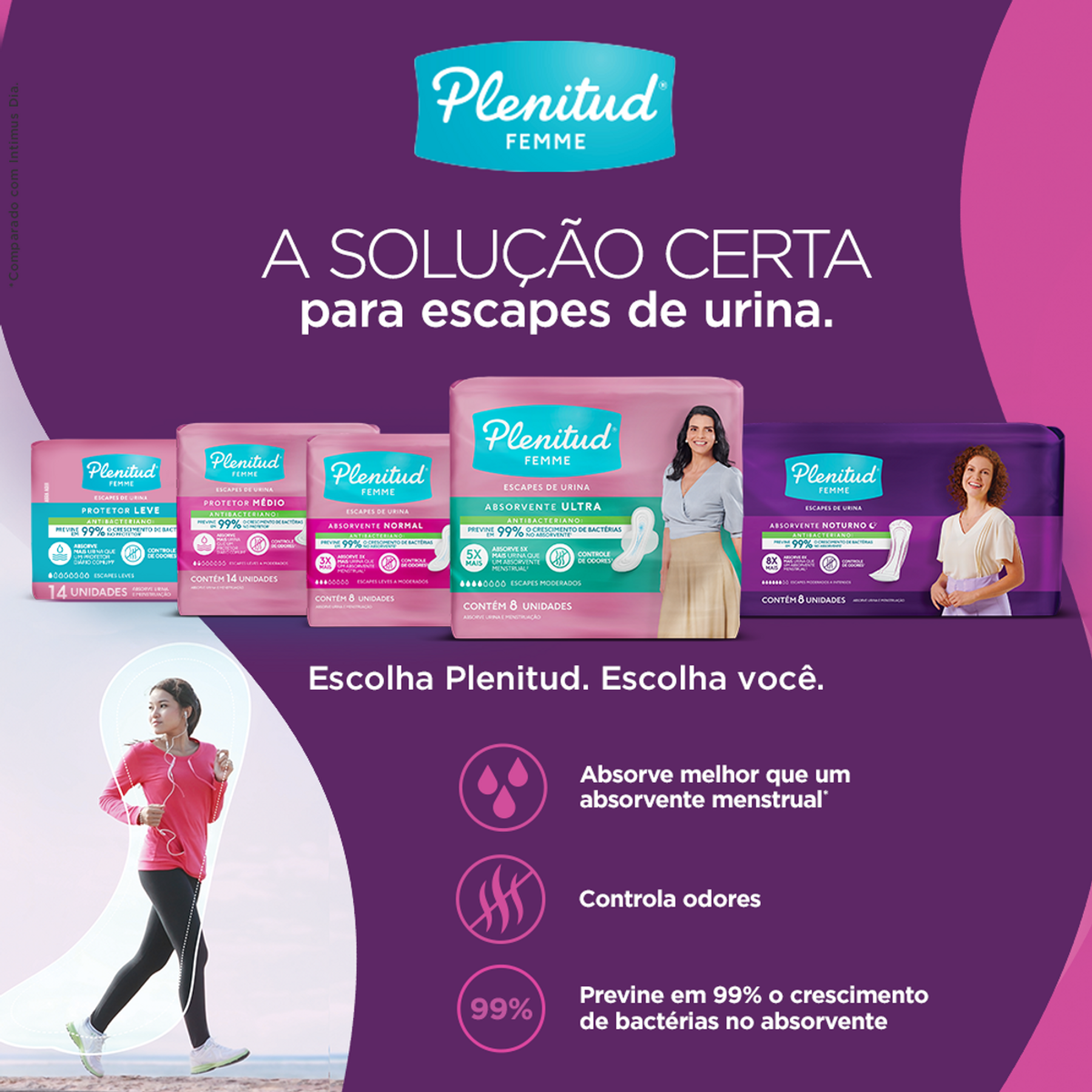 Absorvente com Abas Normal Plenitud Femme Pacote 8 Unidades