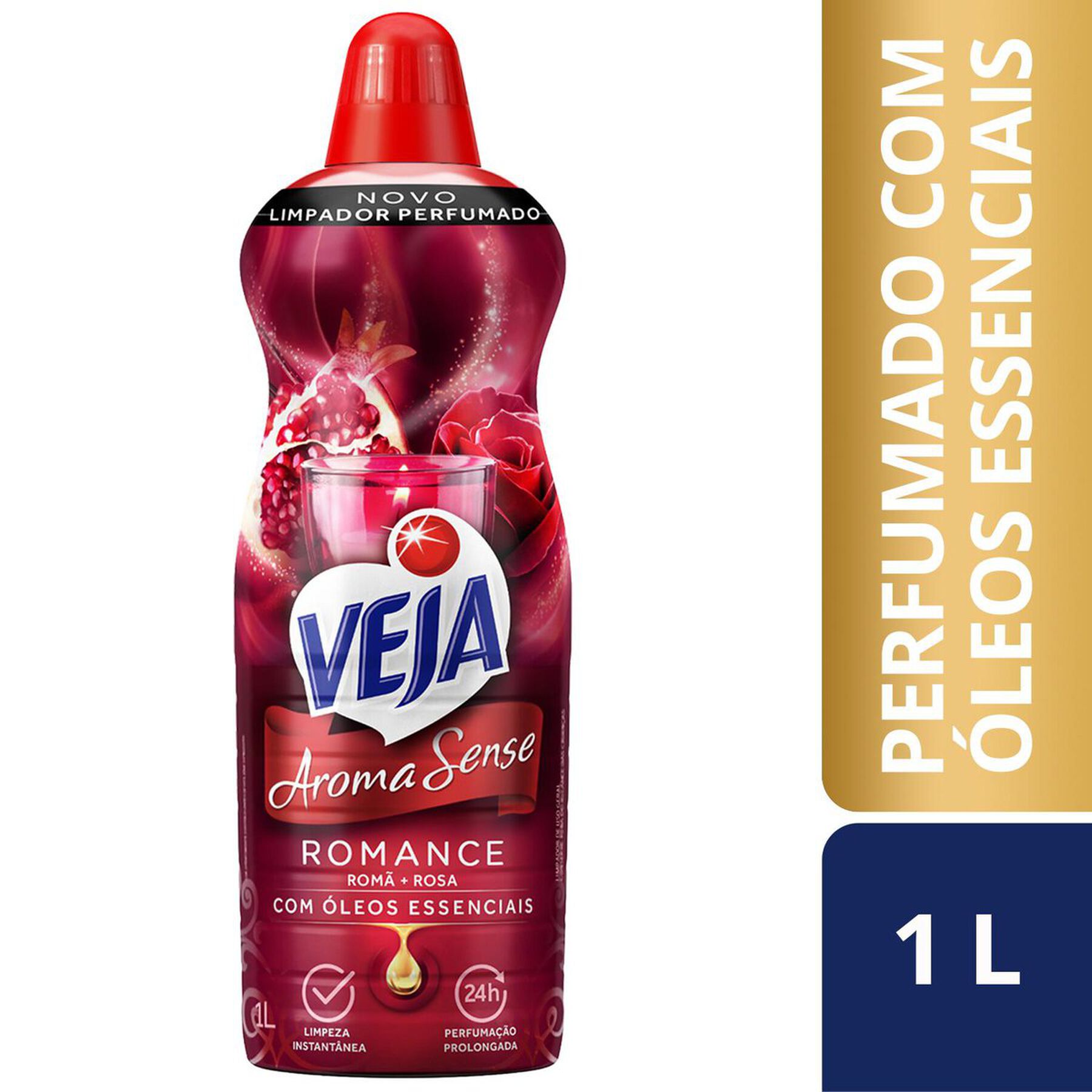 Limpador Perfumado Romance Veja Aroma Sense Frasco 1l