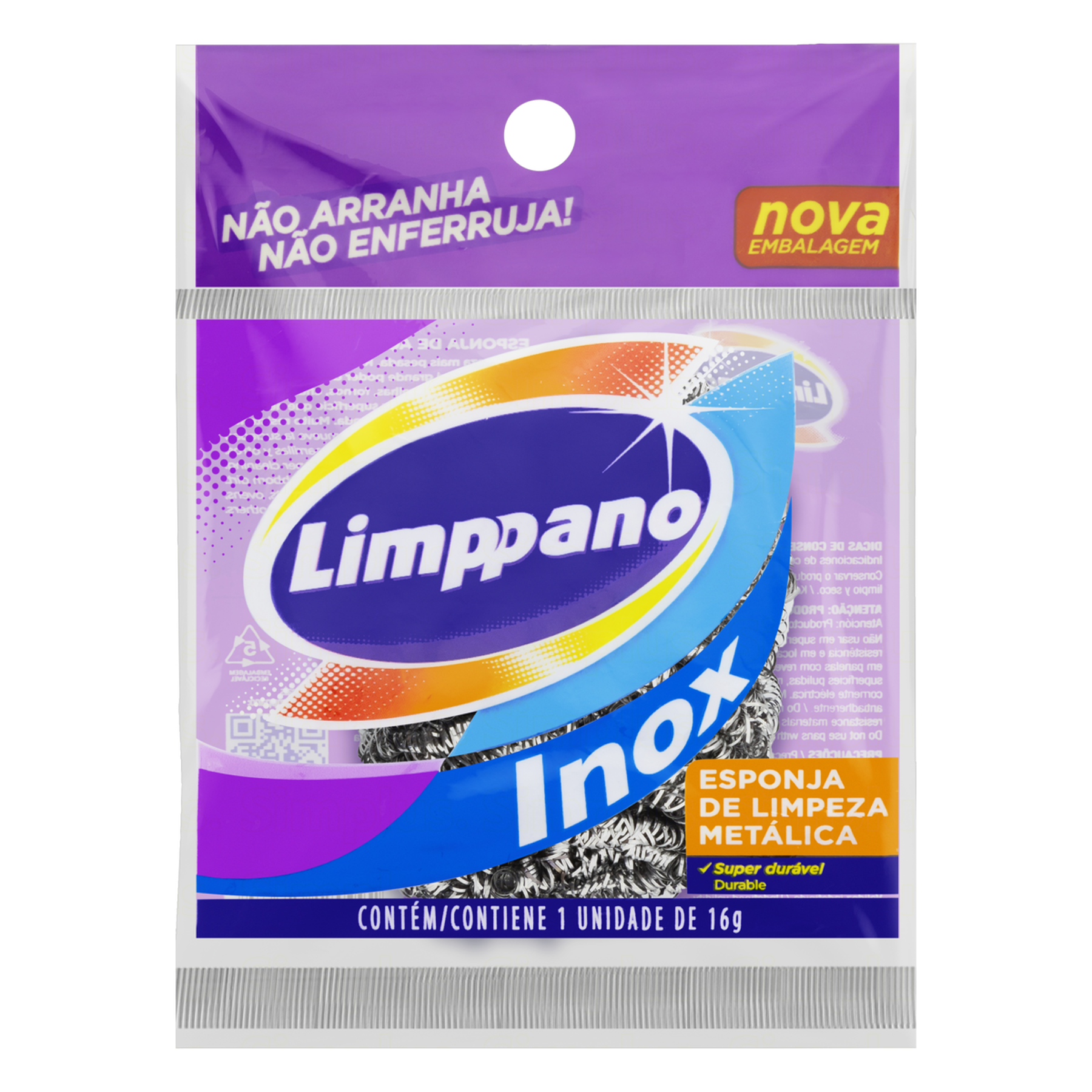 Esponja de Limpeza Met&aacute;lica Limppano 16g
