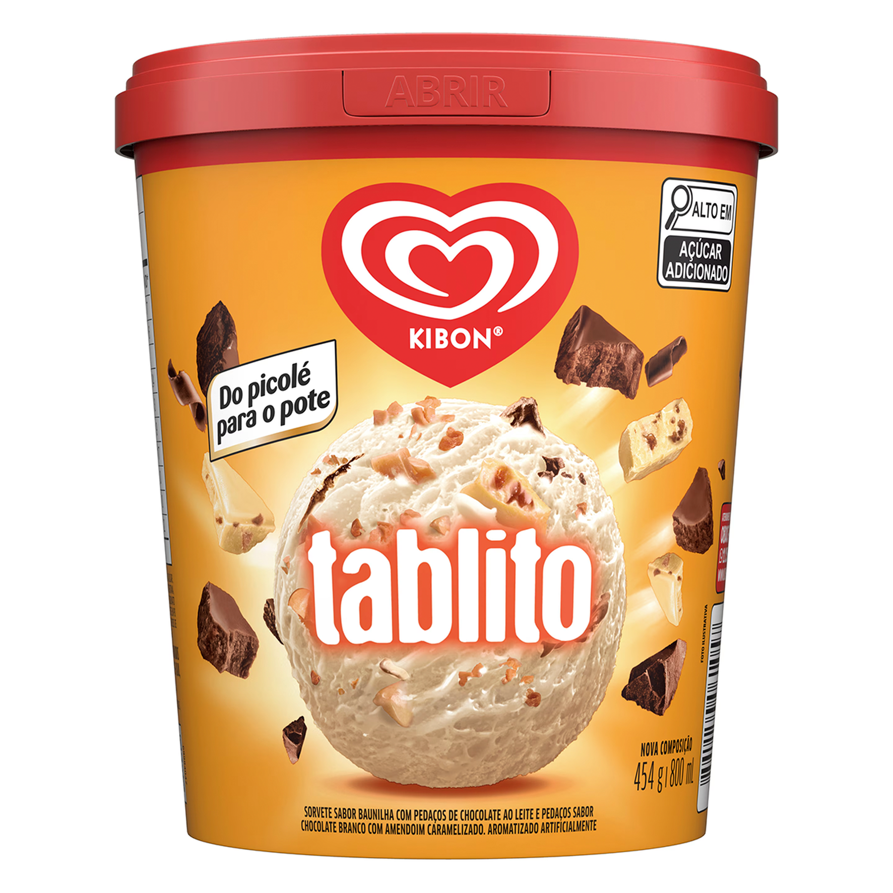 Sorvete Tablito Kibon Pote 800ml