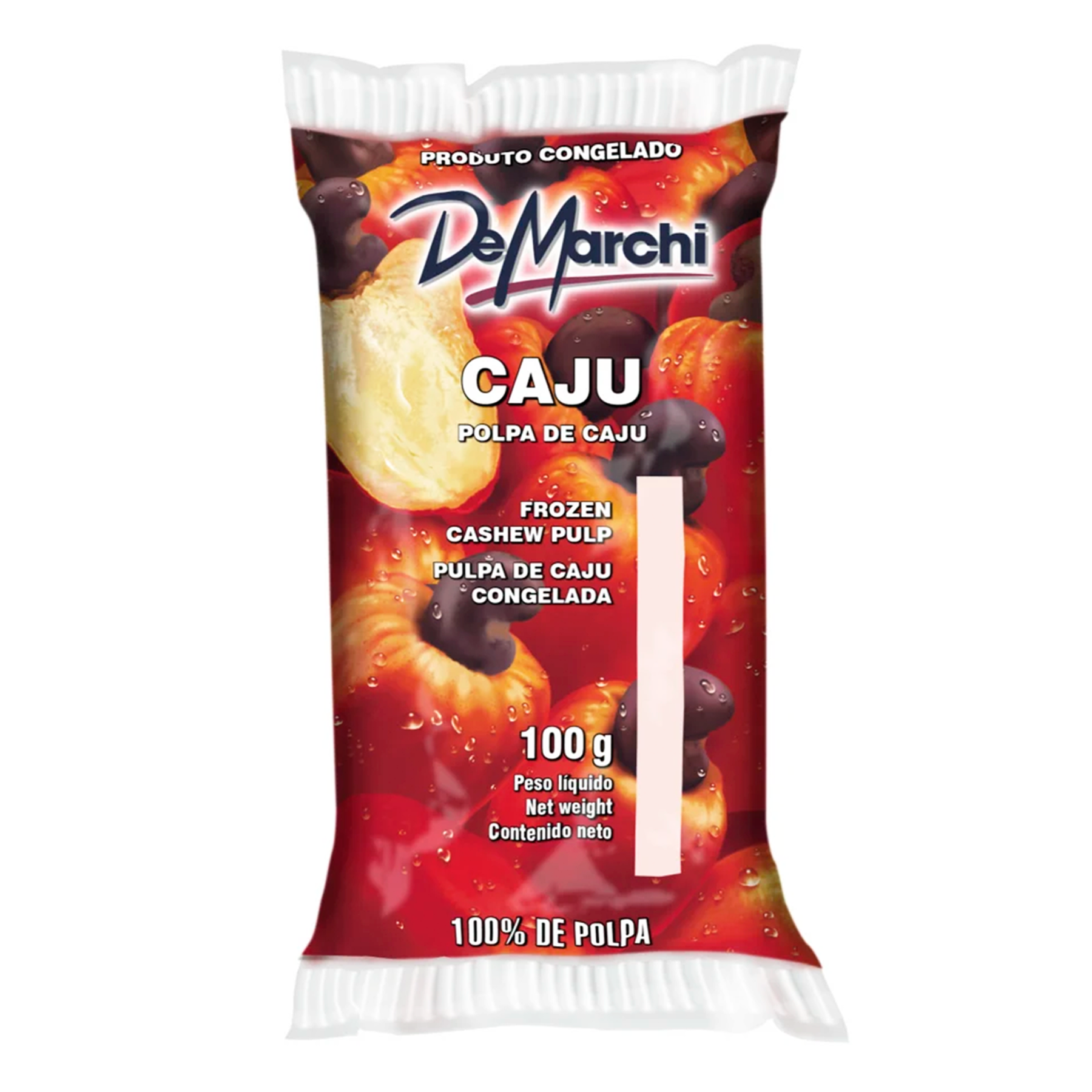 Polpa de Fruta Congelada de Caju De Marchi Pacote 100g