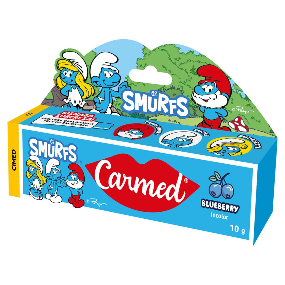 Hidratante Labial Blueberry Os Smurfs Carmed Caixa 10g
