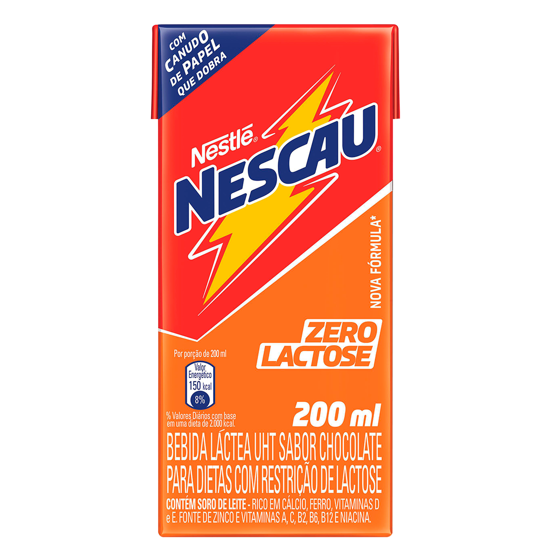 Bebida Láctea UHT Chocolate Zero Lactose Nescau Nestlé 200ml