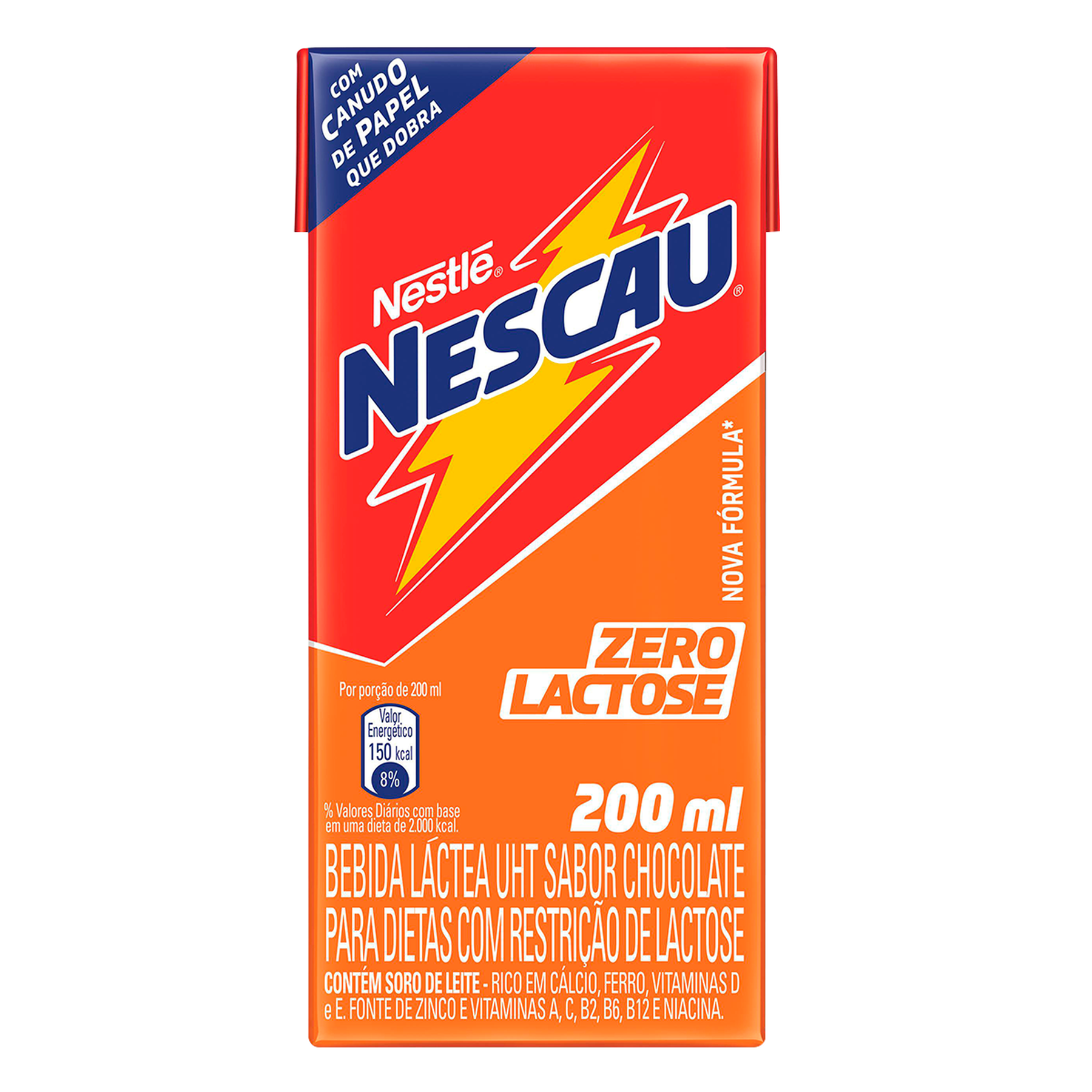 Bebida L&aacute;ctea UHT Chocolate Zero Lactose Nescau Nestl&eacute; 200ml