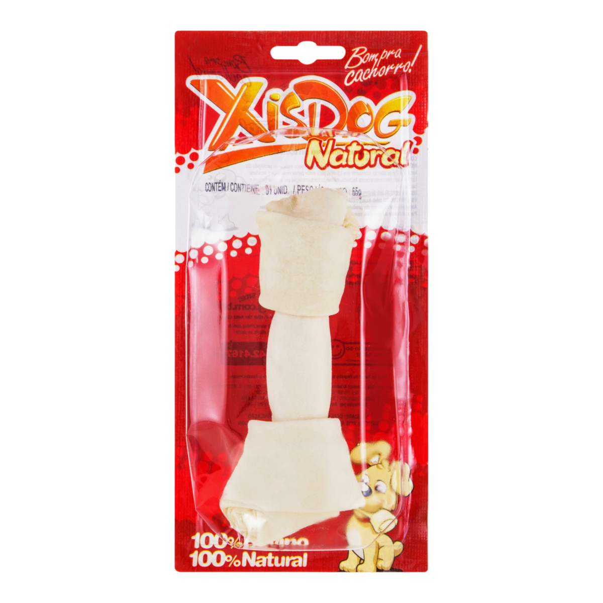 Osso Mastig&aacute;vel N&oacute; B para C&atilde;es Adultos XisDog Natural 65g
