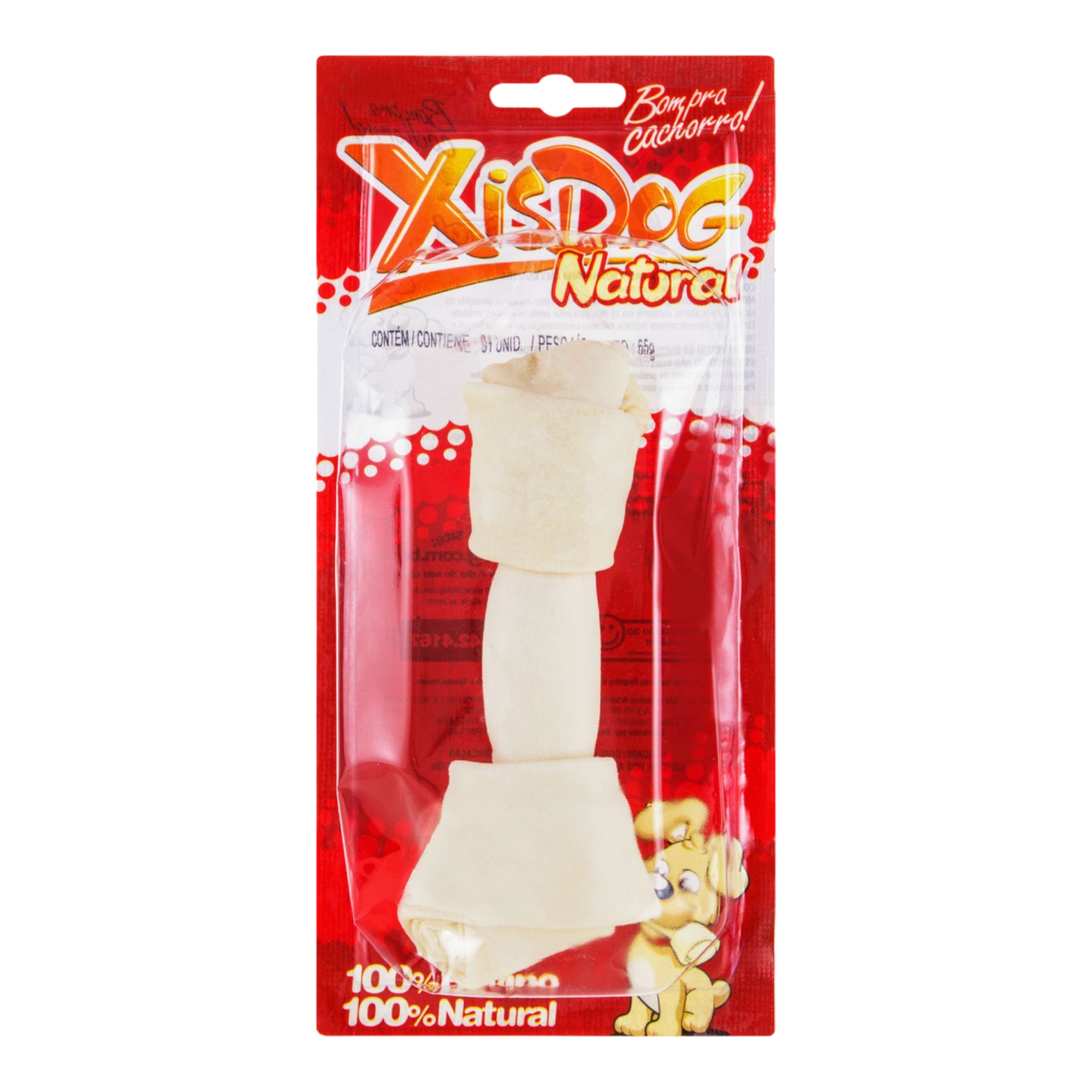 Osso Mastigável Nó B para Cães Adultos XisDog Natural 65g