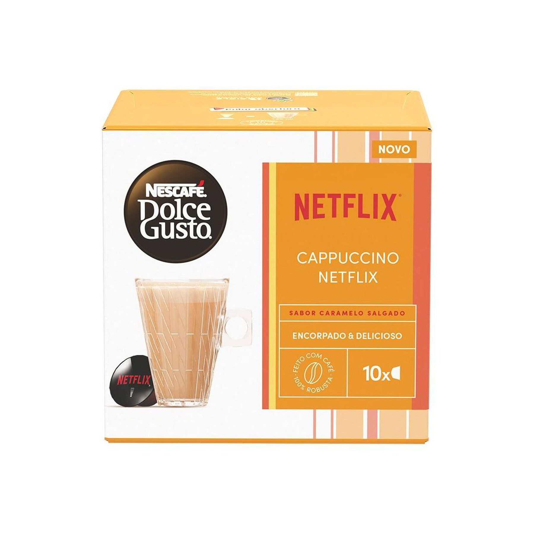 Cappuccino em Cápsula Caramelo Salgado Netflix Dolce Gusto Nescafé Caixa 175g