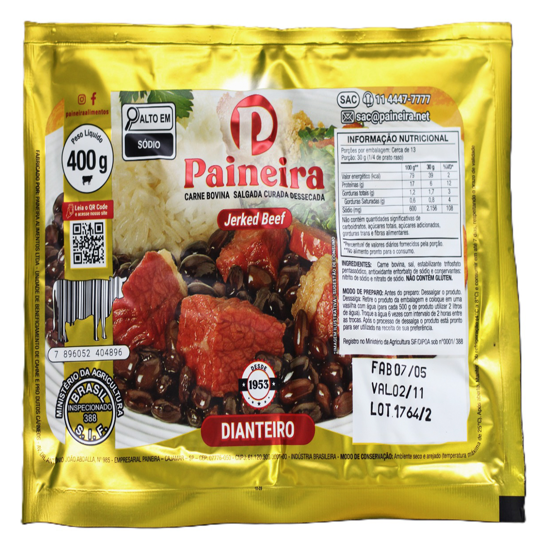 Jerked Beef Dianteiro Paineira 400g