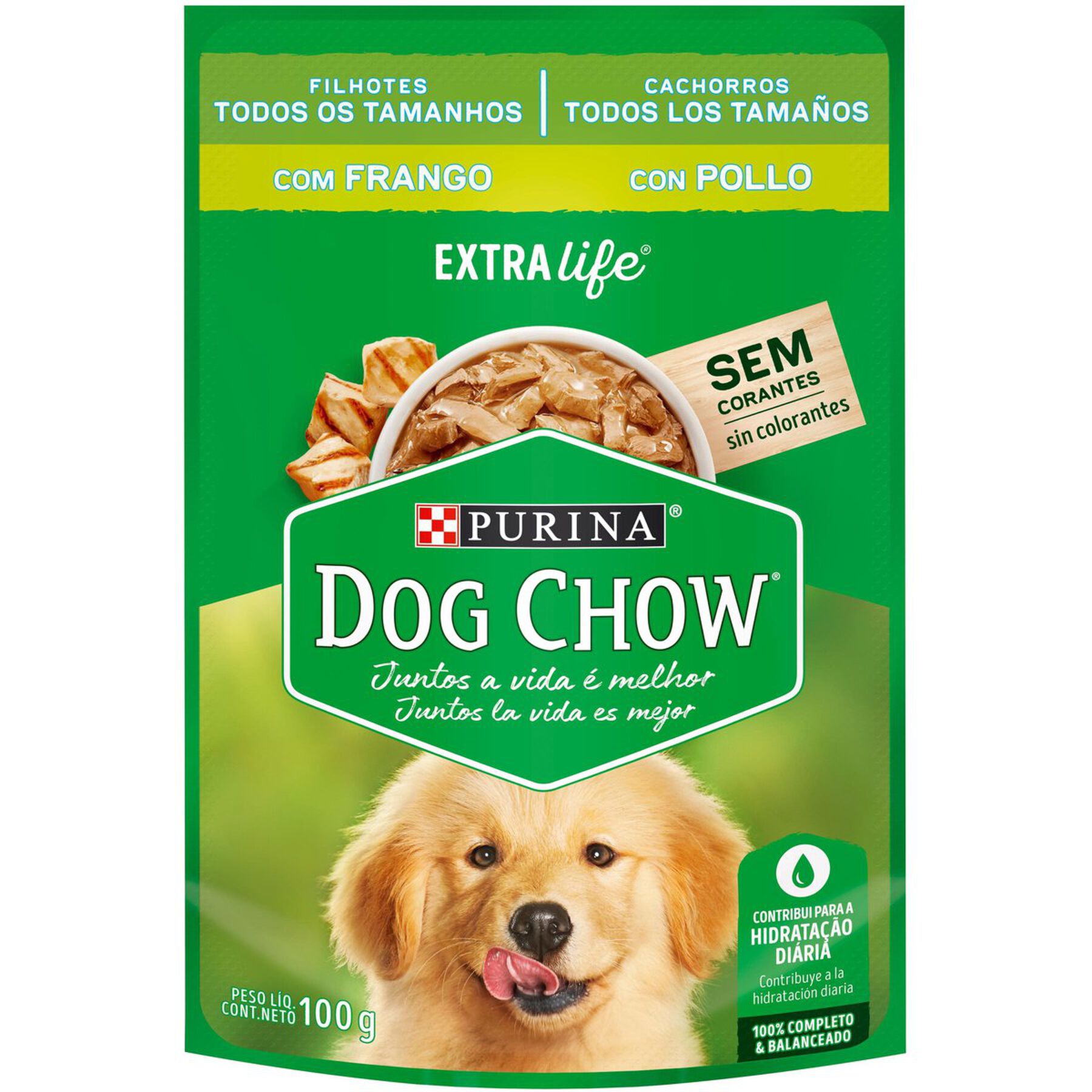 Alimento para Cães Filhotes Frango Purina Dog Chow Extra Life Sachê 100g