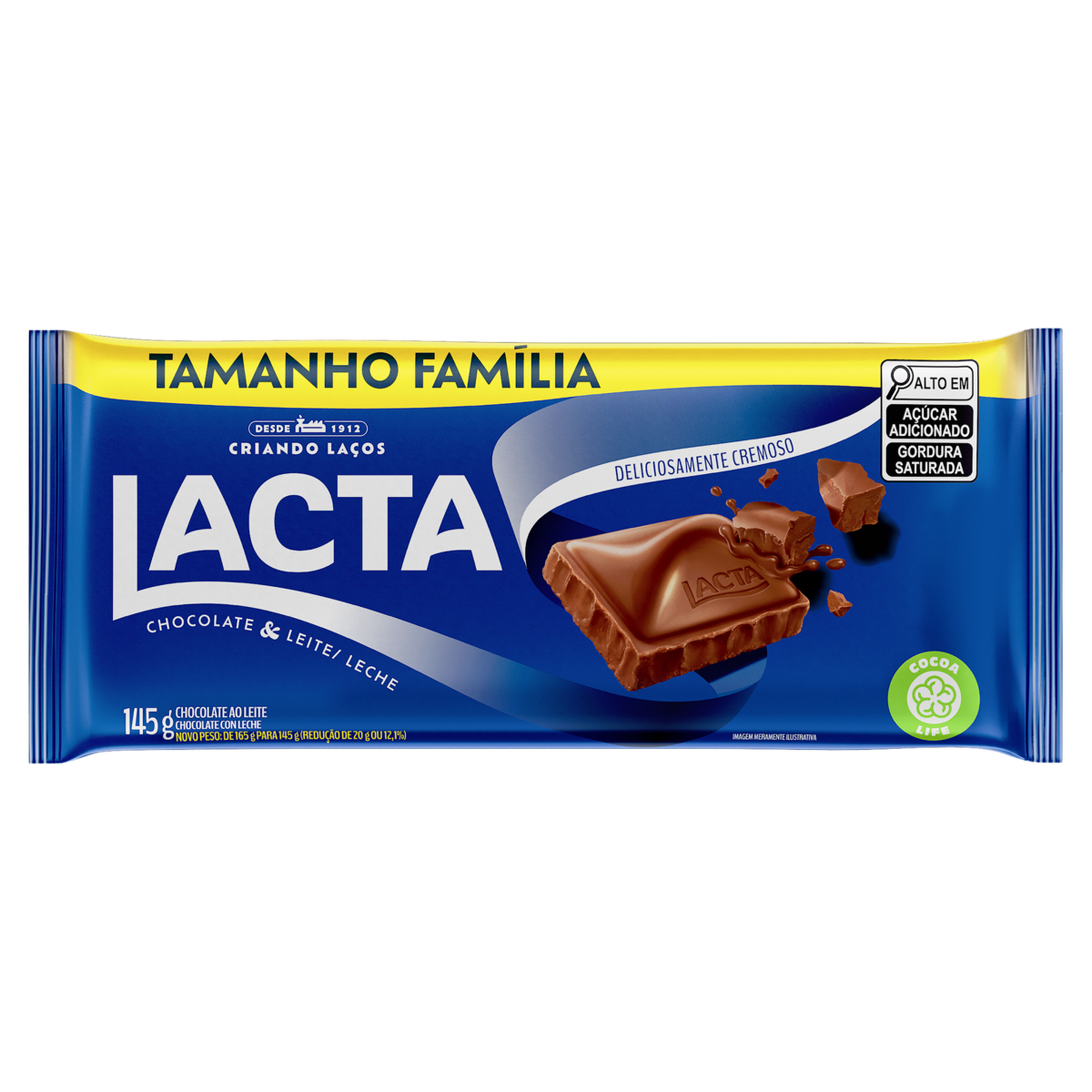Chocolate ao Leite Lacta Pacote 145g