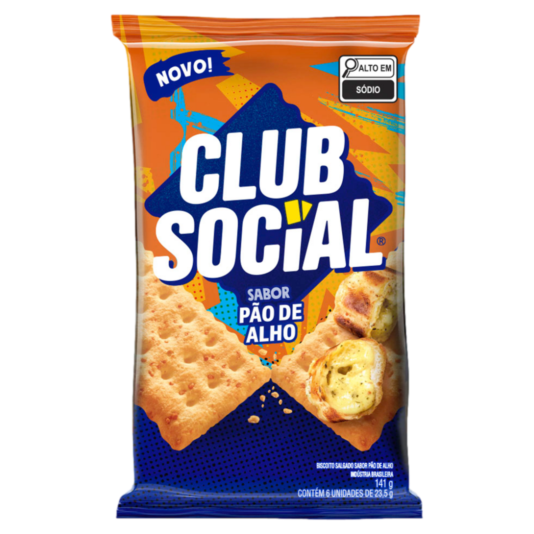 Pack Biscoito Pão de Alho Club Social Pacote 141g C/6 Unidades