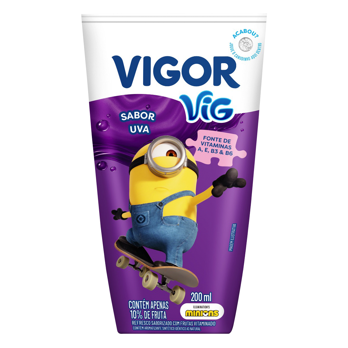 Refresco Ado&ccedil;ado Uva Vig Vigor Caixa 200ml