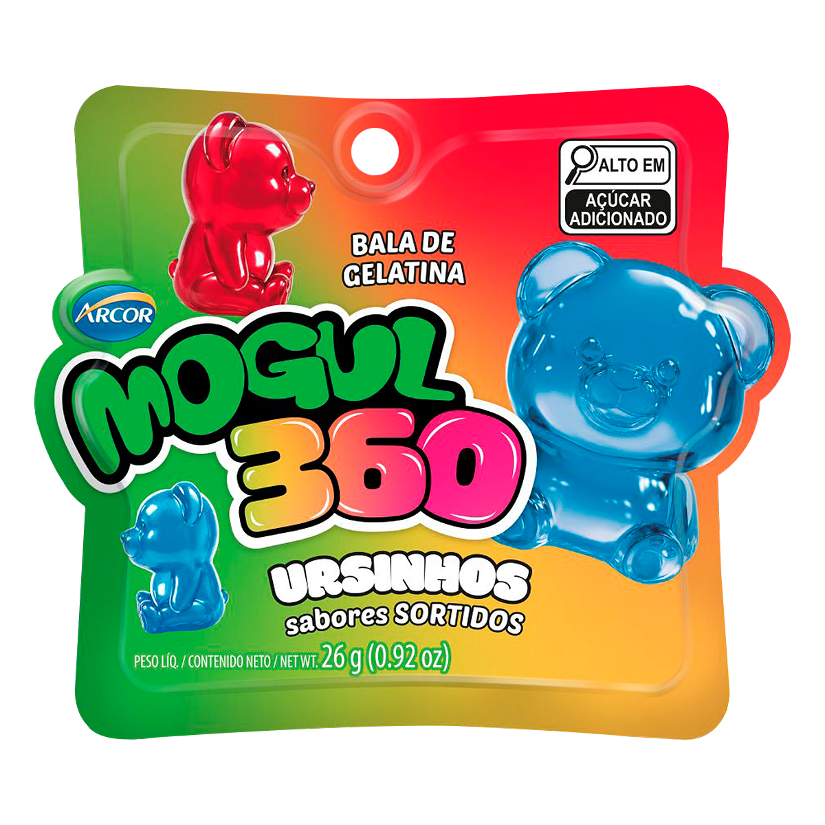 Bala de Gelatina Ursinhos Sabores Sortidos Mogul 360 Arcor 26g