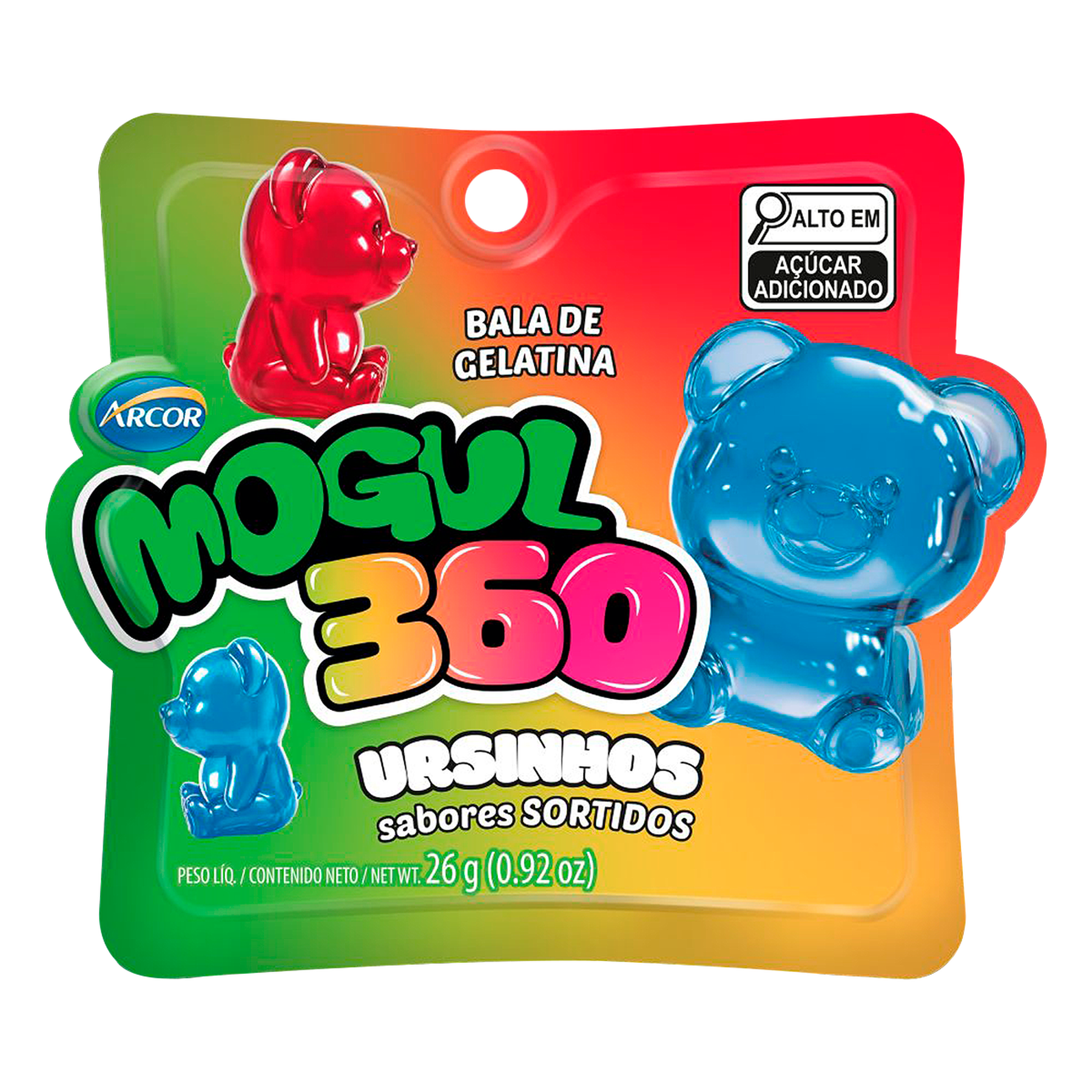 Bala de Gelatina Ursinhos Sabores Sortidos Mogul 360 Arcor 26g