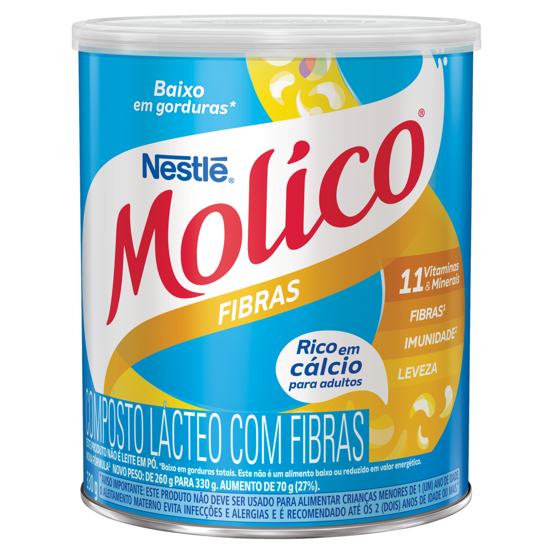 Composto L&aacute;cteo Fibras Molico Lata 330g